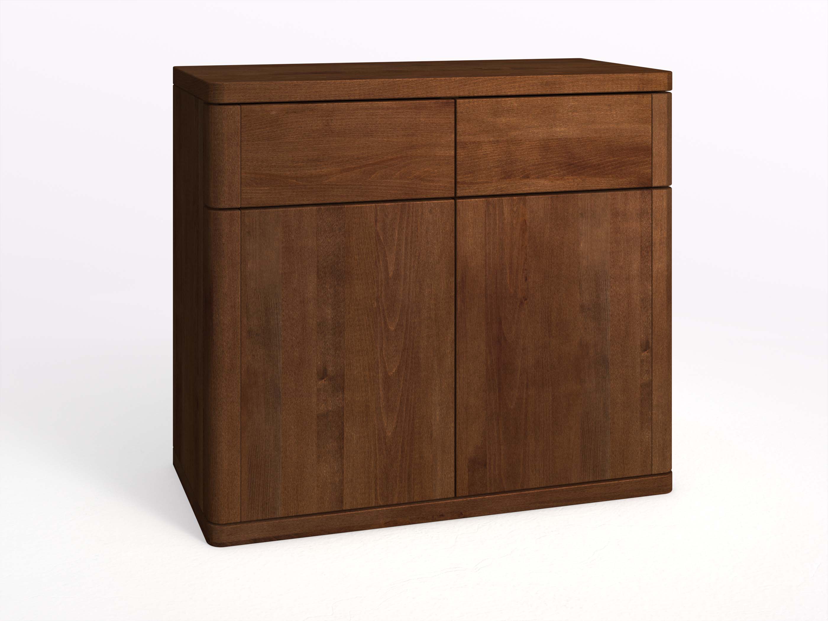 Dunkle Buchenkommode „Diana“ mit 2 Türen und 2 Laden