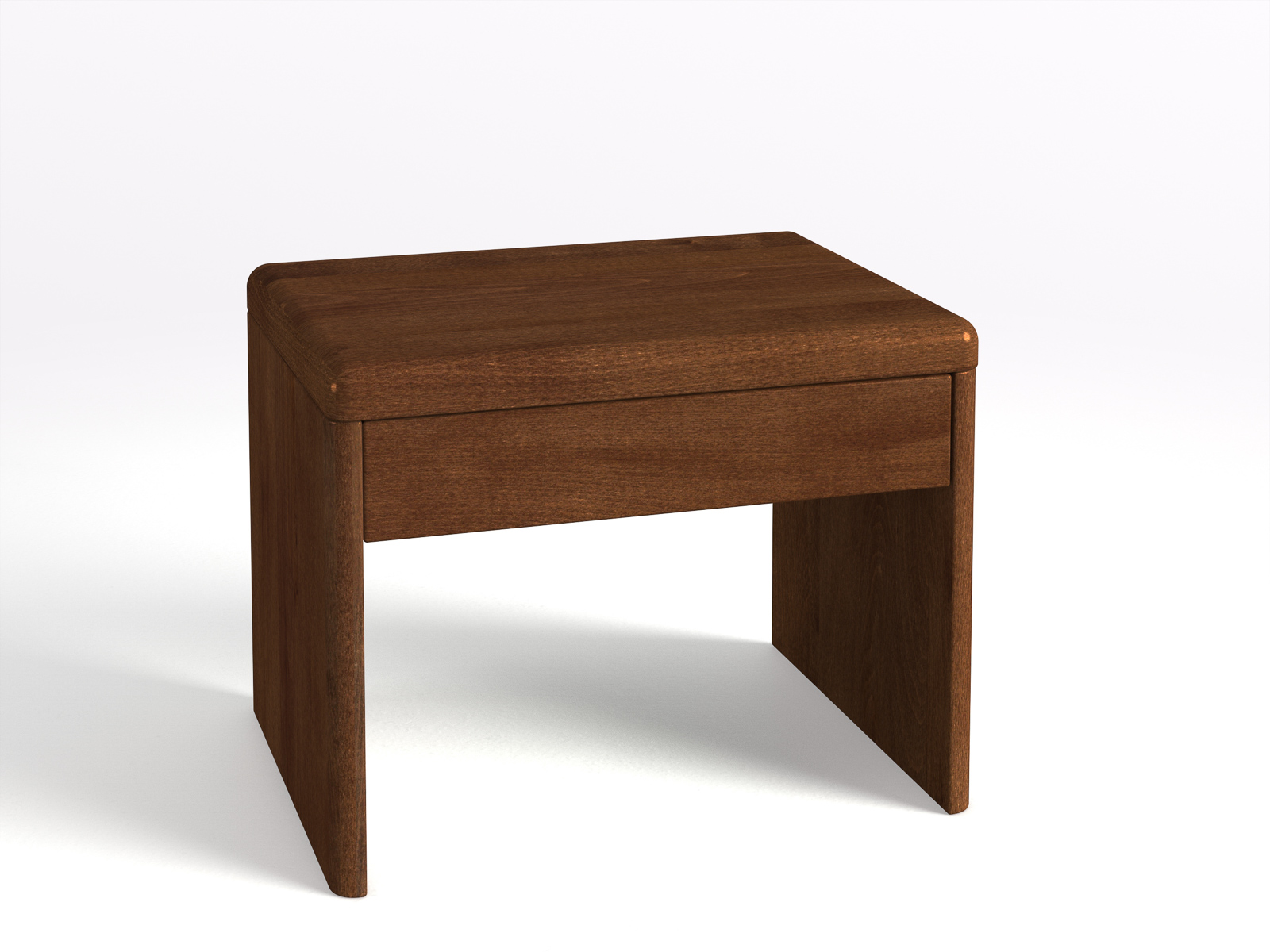 Nachttisch „Doris“ aus Kernbuche Dunkel in Standardhöhe, mit Schublade