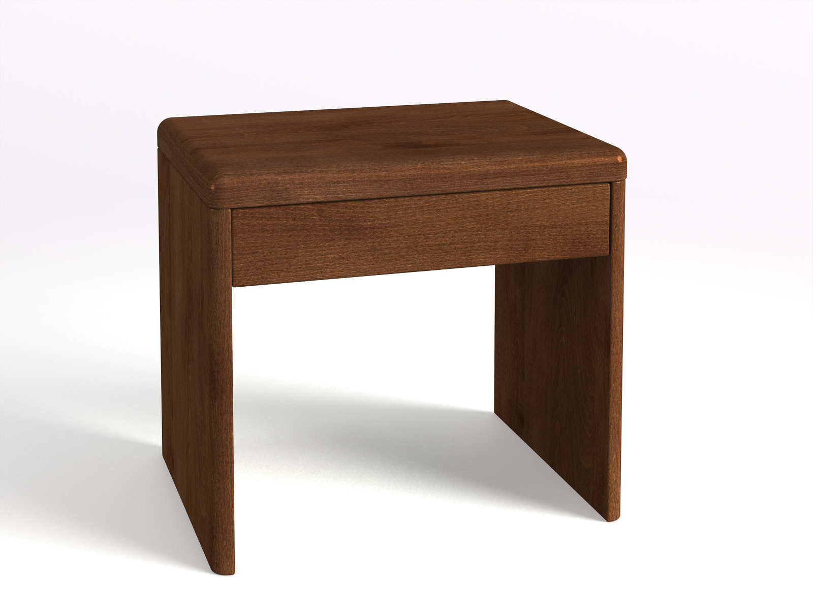 Nachttisch „Doris“ aus Kernbuche Dunkel in Komforthöhe, mit Schublade