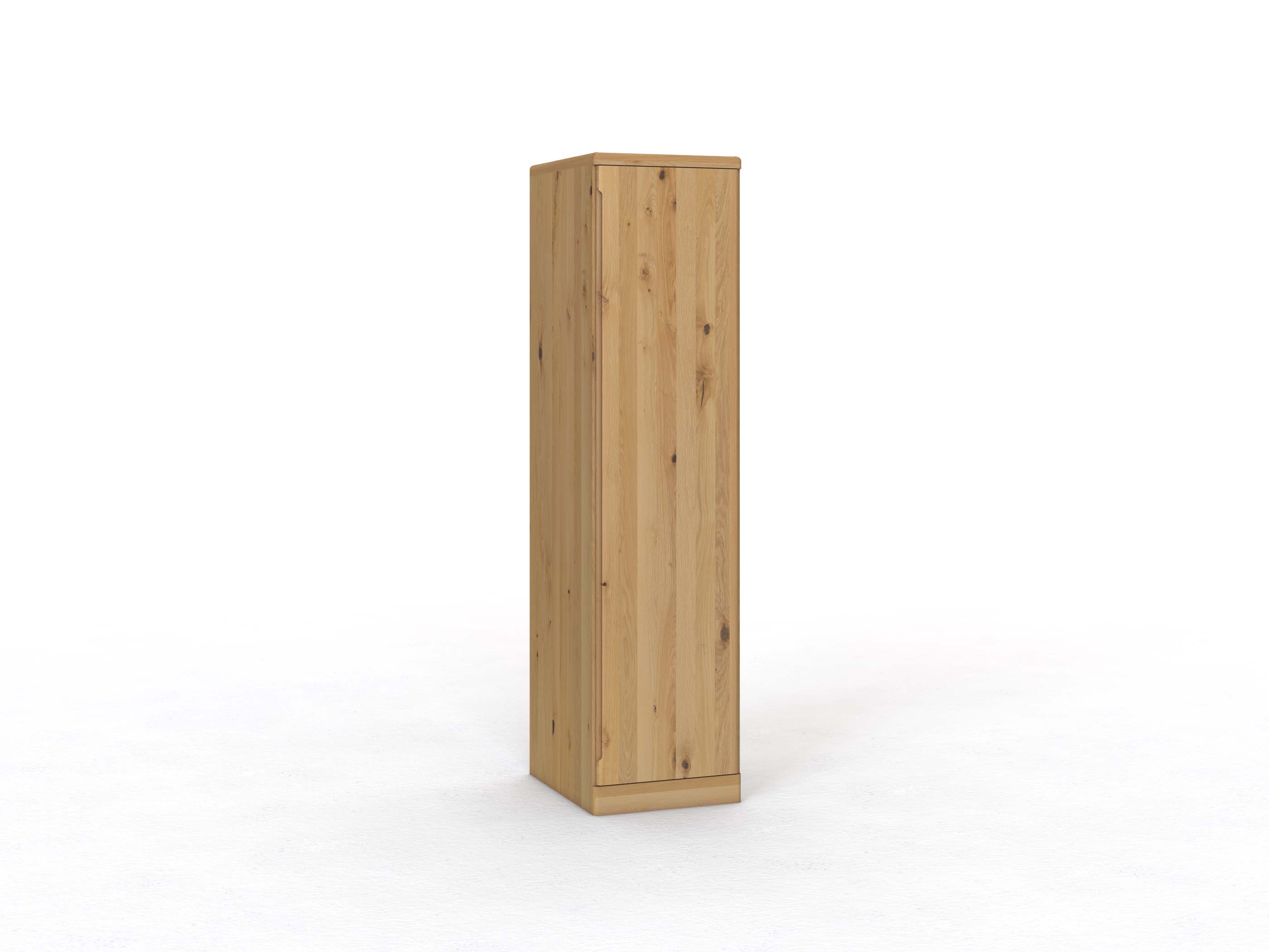 Wildeichenschrank Hell „Ramon“, 1-türig, Höhe 212 cm, Griffausführung C, Türanschlag rechts (optional)