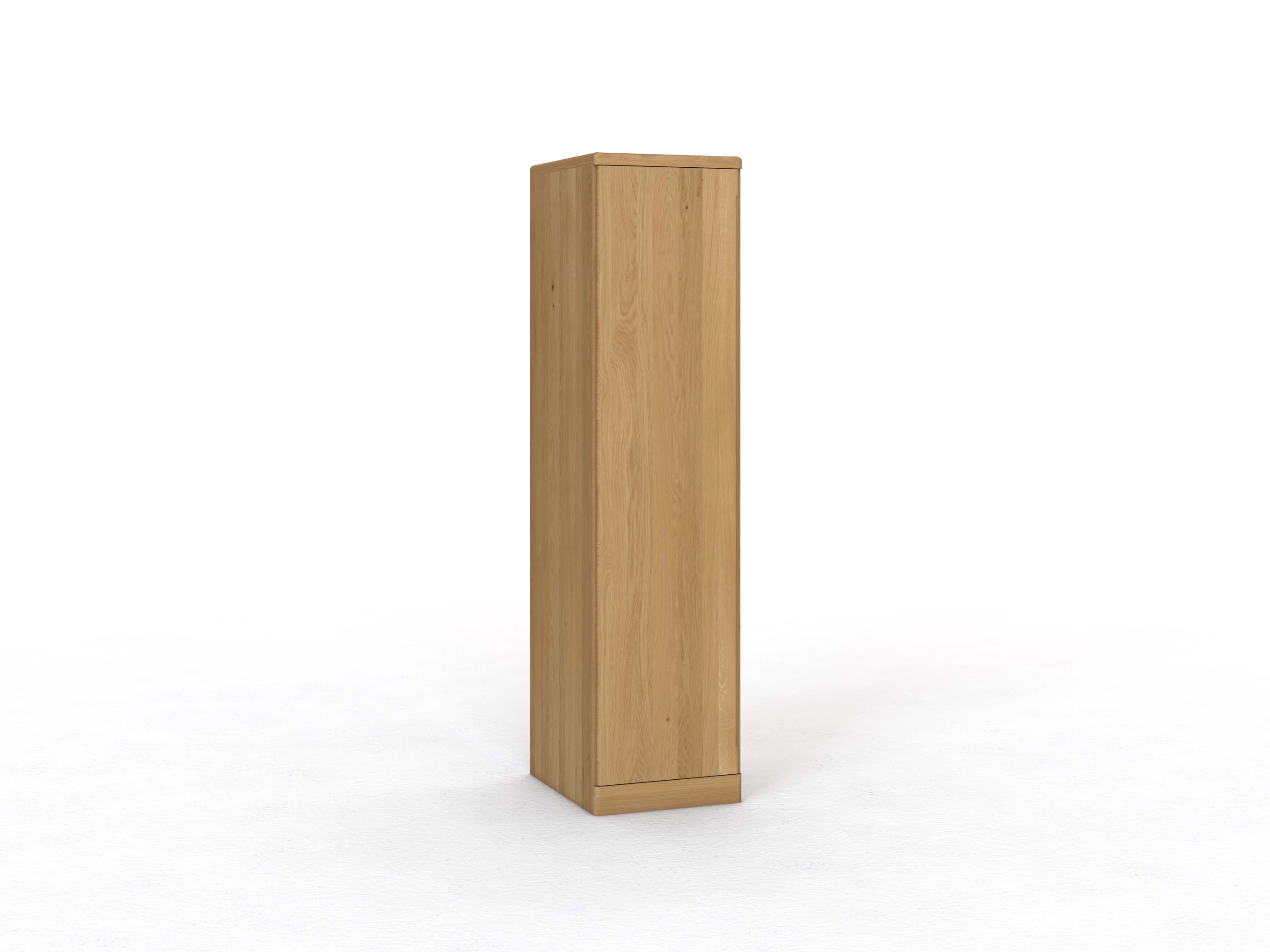 Eichenschrank Hell „Ramon“, 1-türig, Höhe 212 cm, Griffausführung C, Türanschlag links (optional)