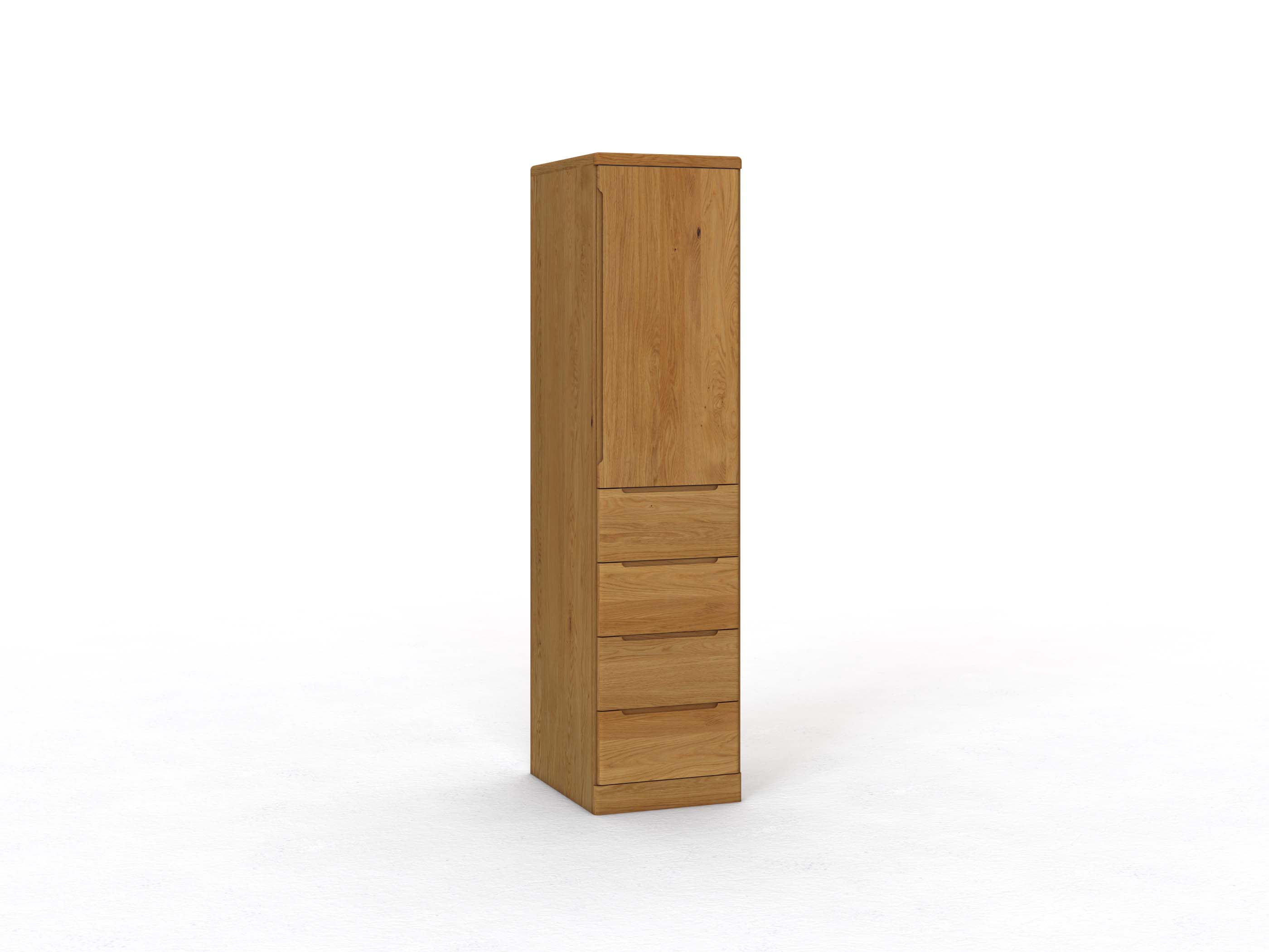 Drehtürenschrank "Ramon", 1-türig, mit Schubladen, Massivholz