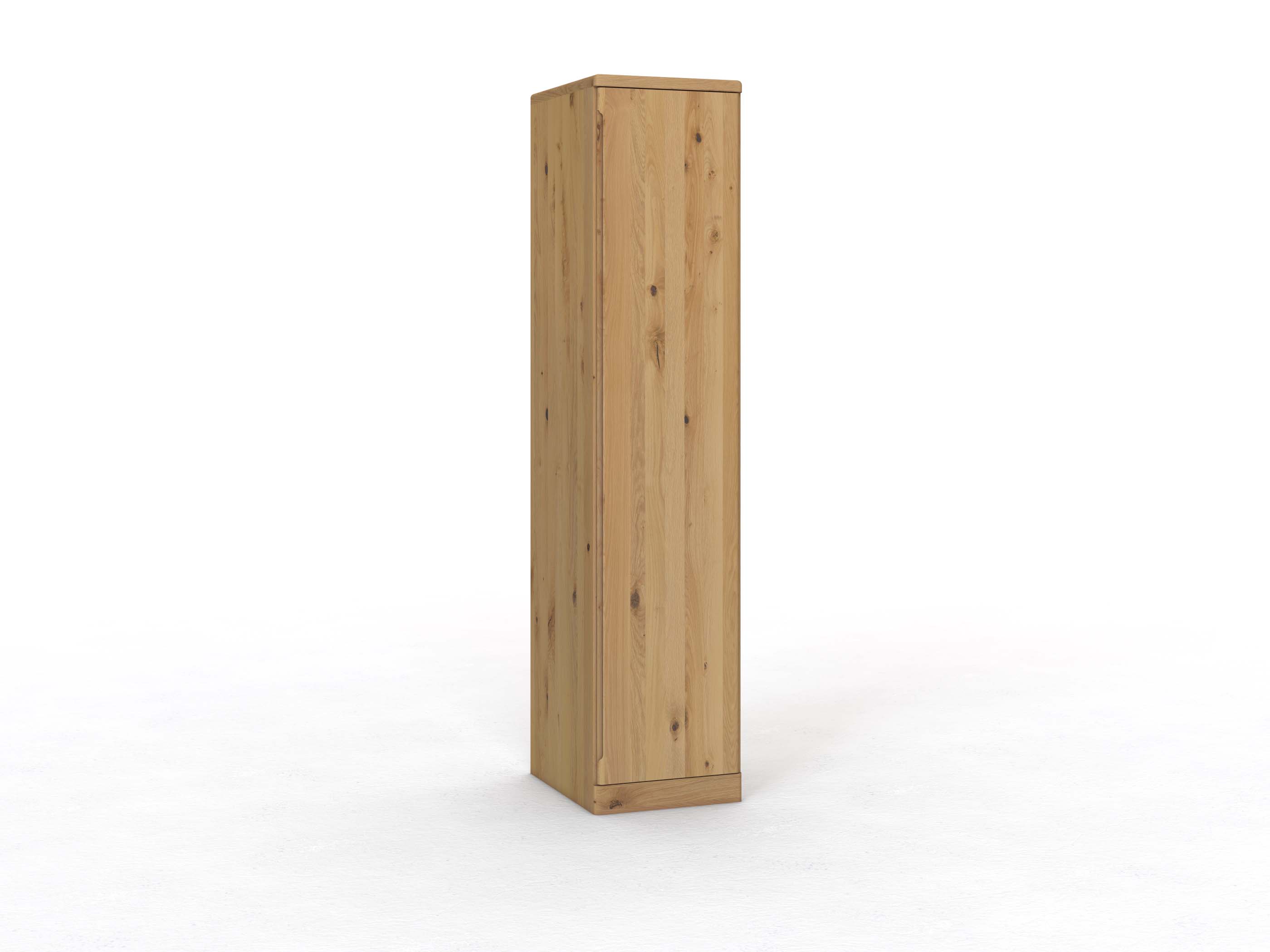 Wildeichenschrank Hell „Ramon“, 1-türig, Höhe 237 cm, Griffausführung C, Türanschlag rechts (optional)
