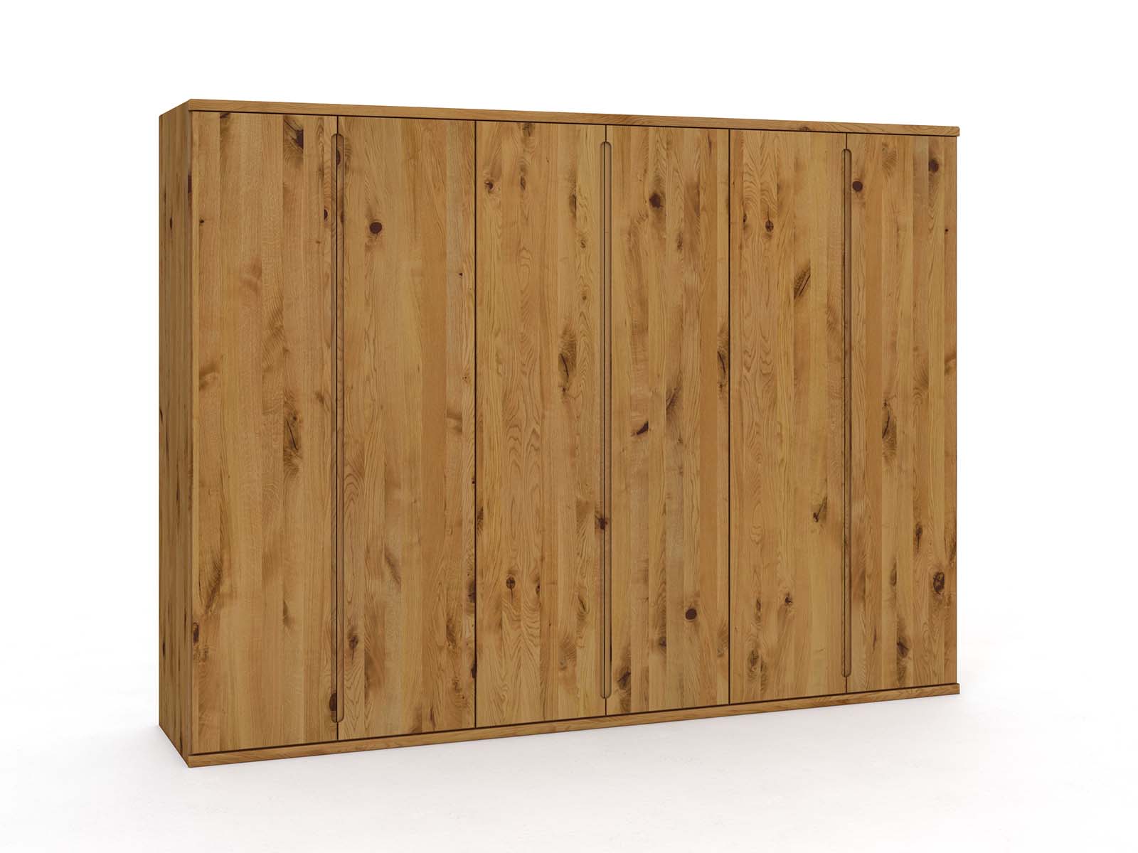 Wildeichenschrank „Valentin“, 6-türig, Höhe 220 cm, Griffausführung „Lukas“