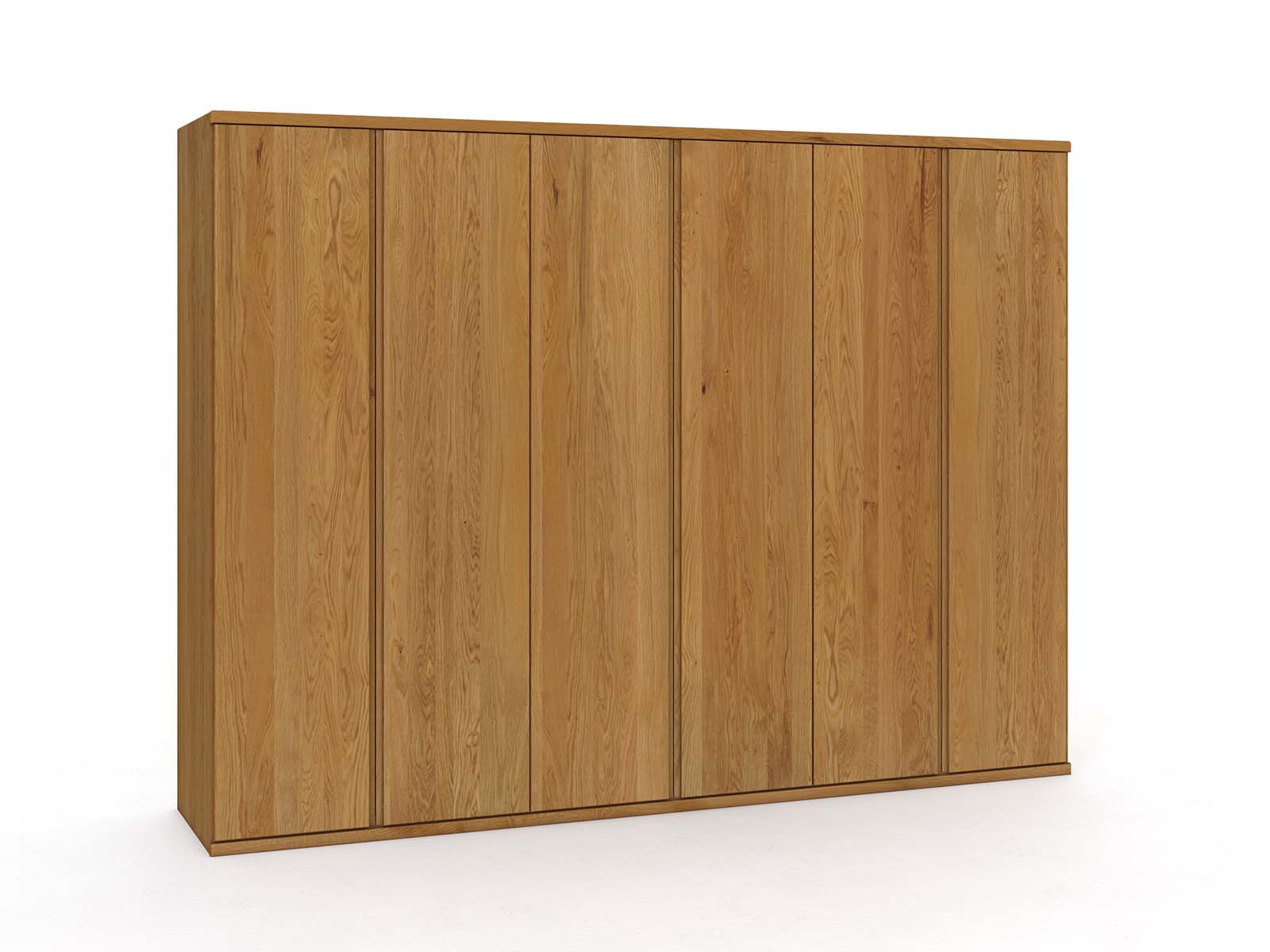 Massivholzschrank „Valentin“, 6-türig, Höhe 220 cm, Griffausführung „Patrizia“
