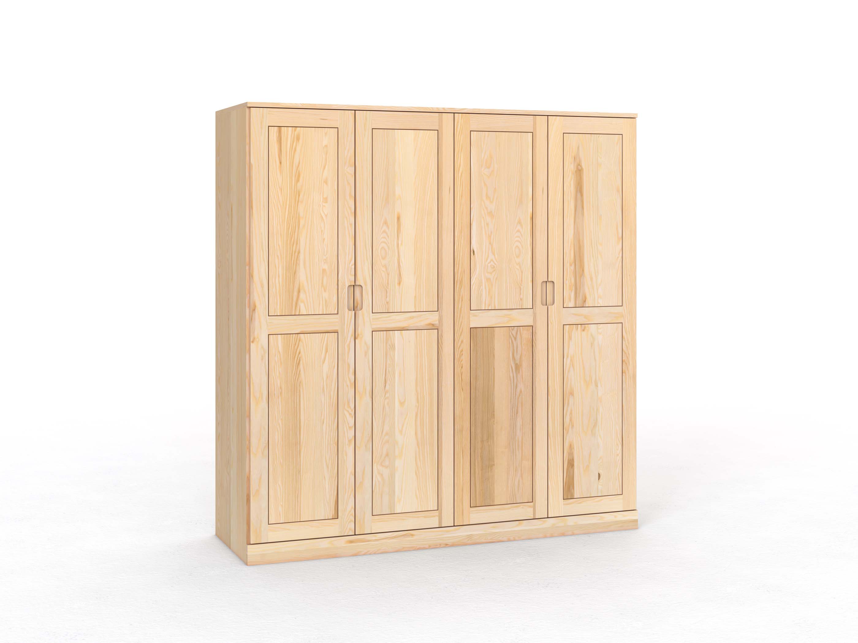Eschenschrank „Edelweiß“, 4-türig, Höhe 210 cm, Griffleiste C („Lukas")