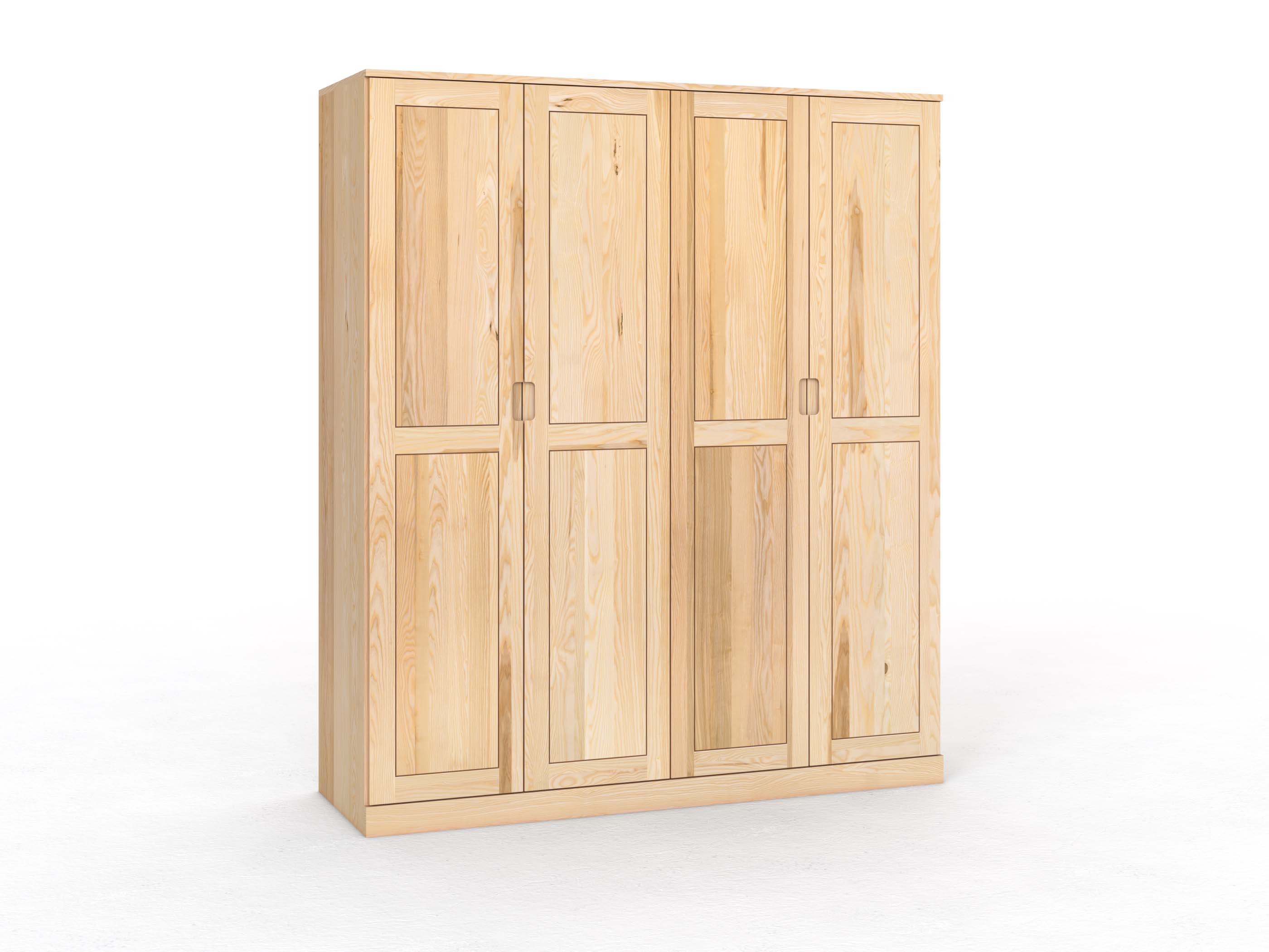 Eschenschrank „Edelweiß“, 4-türig, Höhe 235 cm, Griffleiste C („Lukas")