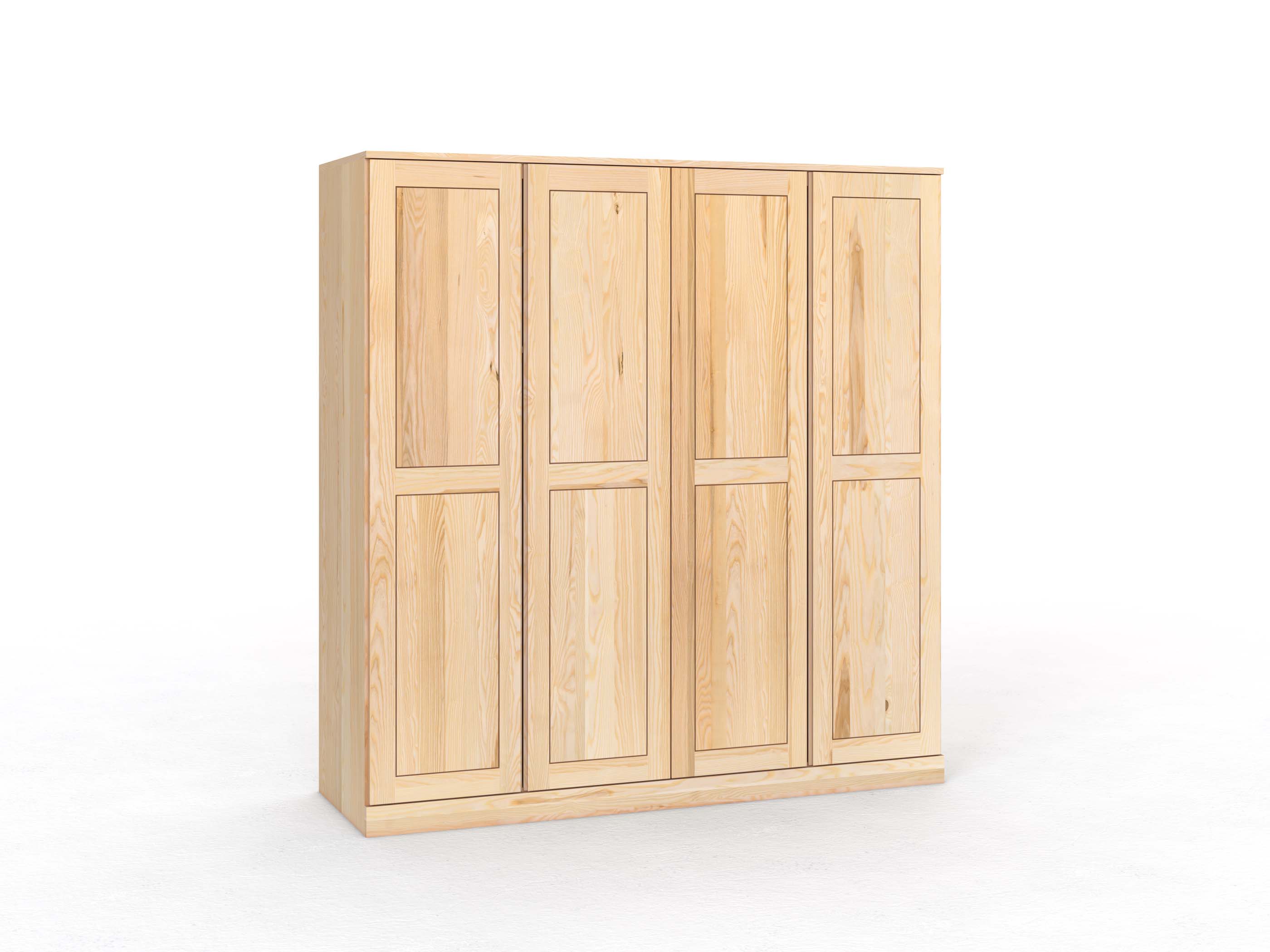 Eschenschrank „Edelweiß“, 4-türig, Höhe 210 cm, Griff Seite („Stefan")