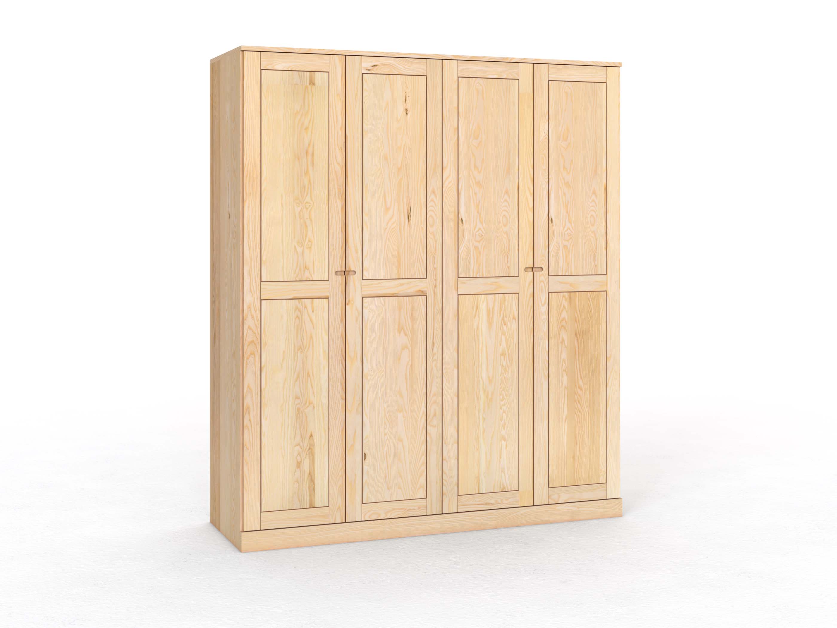 Eschenschrank „Edelweiß“, 4-türig, Höhe 235 cm, Griff Seite („Stefan")