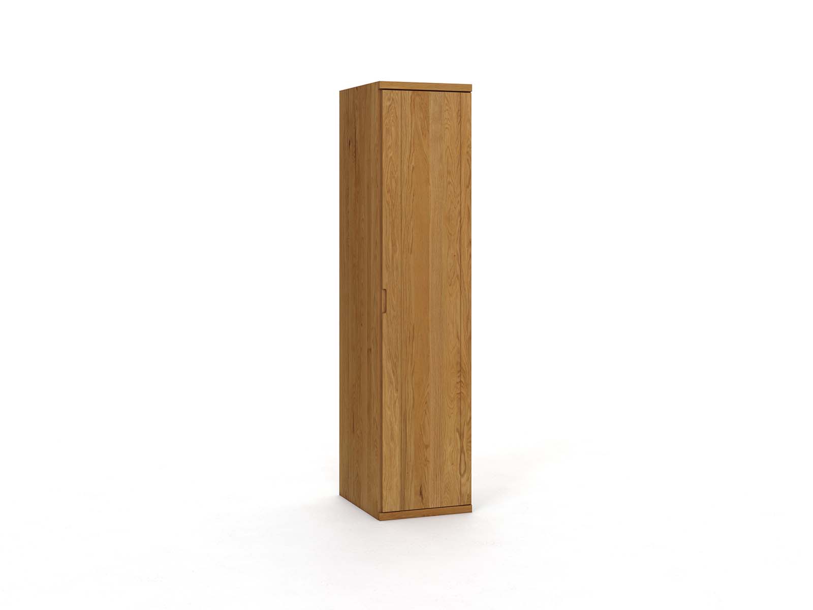 Eichenschrank „Egon“, 1-türig, Höhe 220 cm, Griffausführung „Lukas“,  Türanschlag rechts