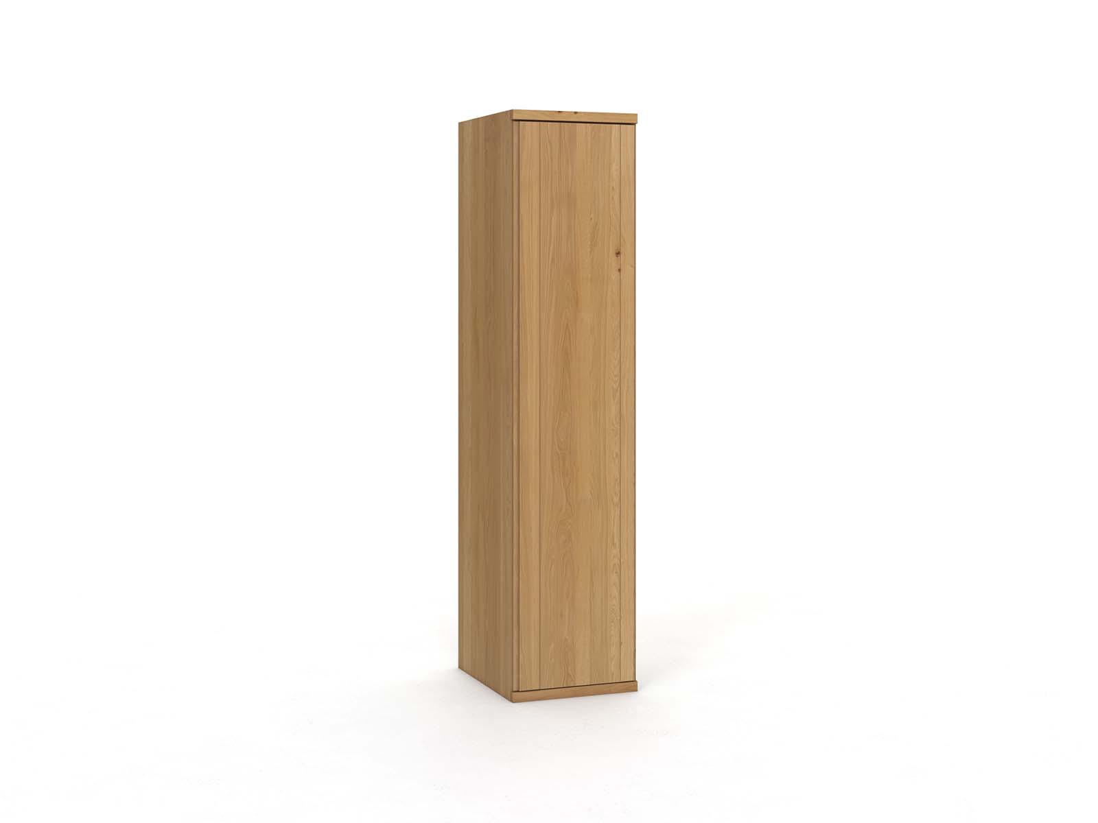 Eichenschrank Hell „Egon“, 1-türig, Höhe 220 cm, Griffausführung „Patrizia“,  Türanschlag rechts