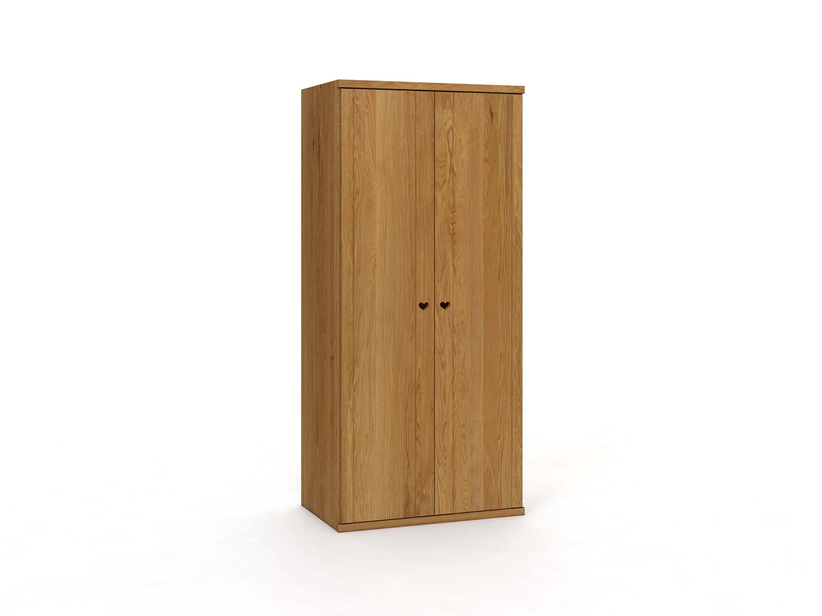 Eichenschrank „Egon“, 2-türig, Höhe 220 cm, Griffausführung „Heidi“