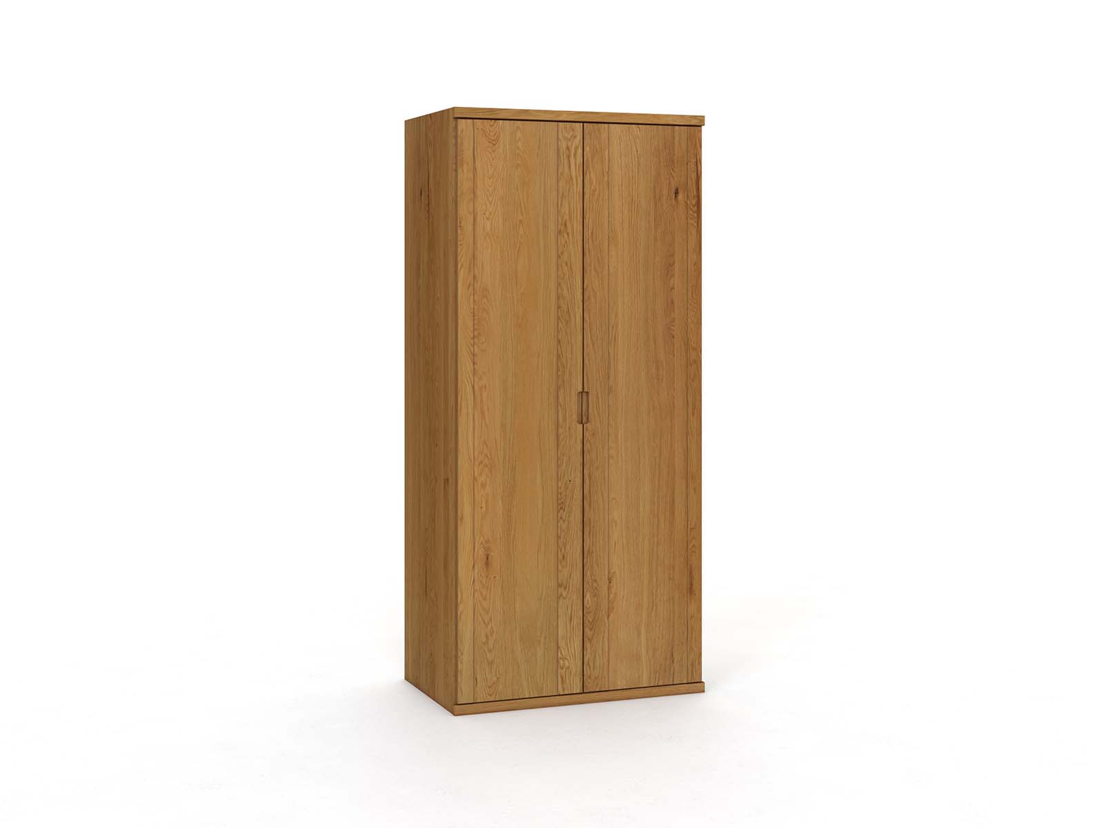 Eichenschrank „Egon“, 2-türig, Höhe 220 cm, Griffausführung „Lukas“