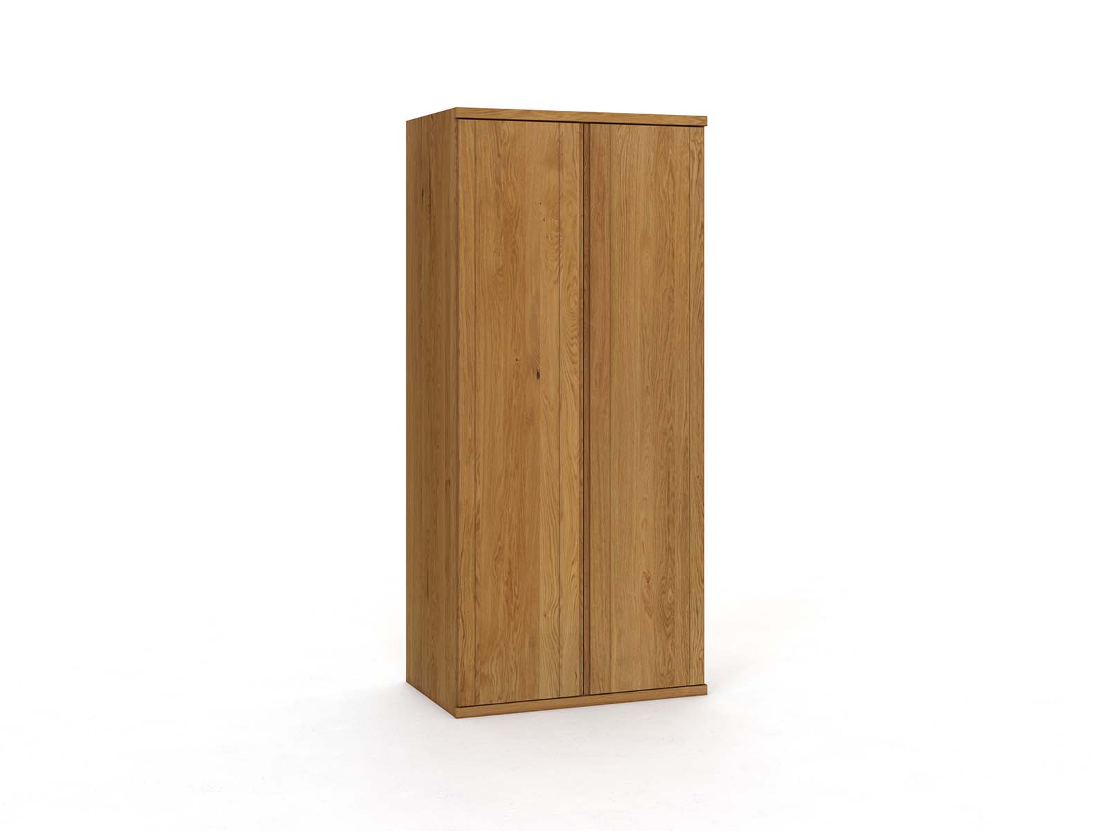 Massivholzschrank „Egon“, 2-türig, Höhe 220 cm, Griffausführung „Patrizia“