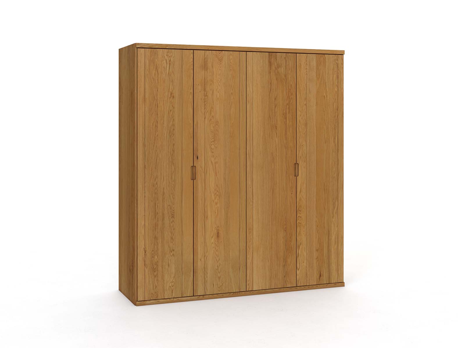 Eichenschrank „Egon“, 4-türig, Höhe 220 cm, Griffausführung „Lukas“