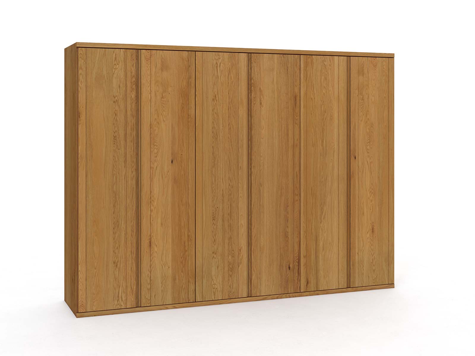 Massivholzschrank „Egon“, 6-türig, Höhe 220 cm, Griffausführung „Patrizia“