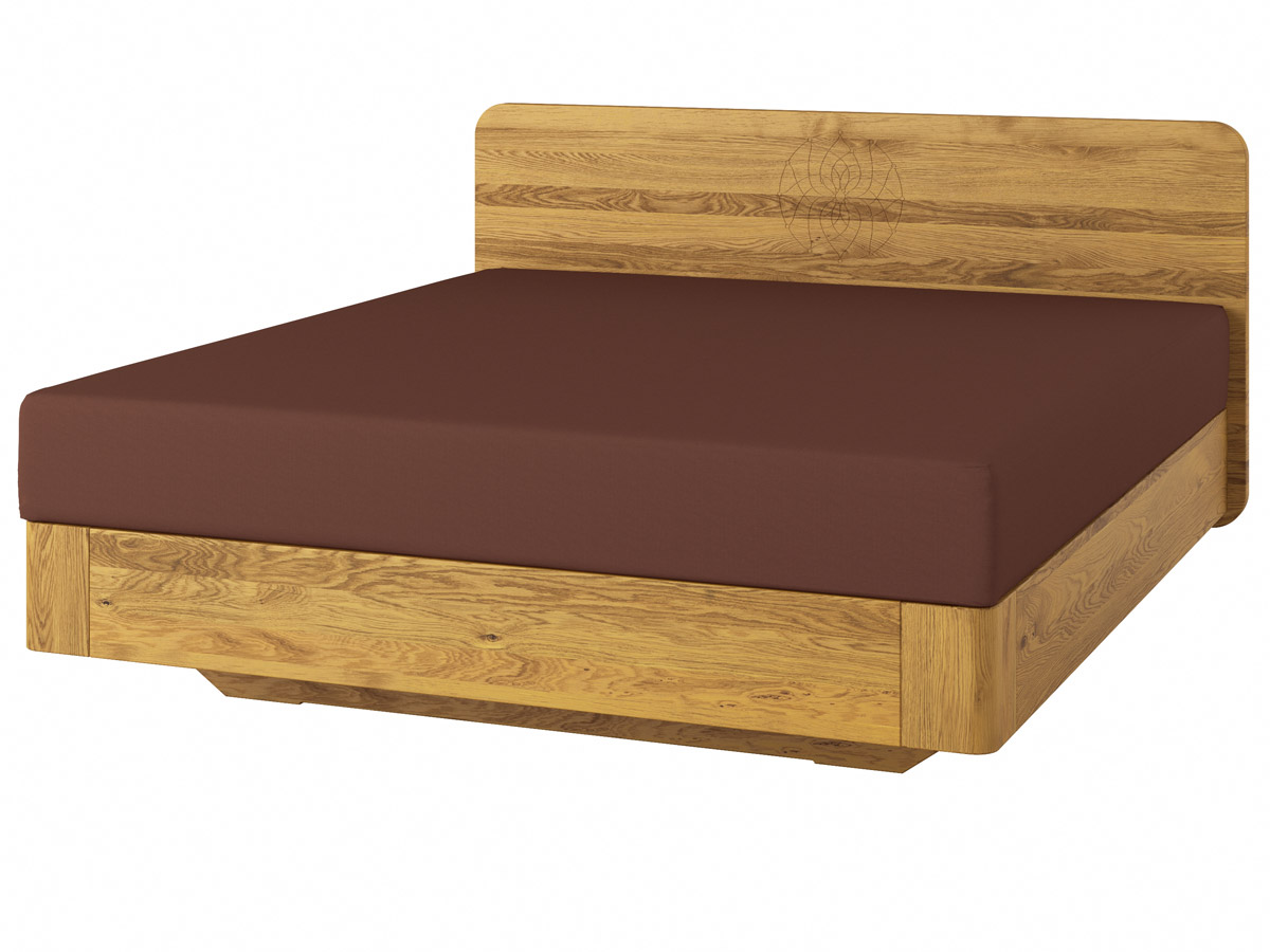 Eichenbett "Clara" Boxspring mit Gravur 180 x 200 cm