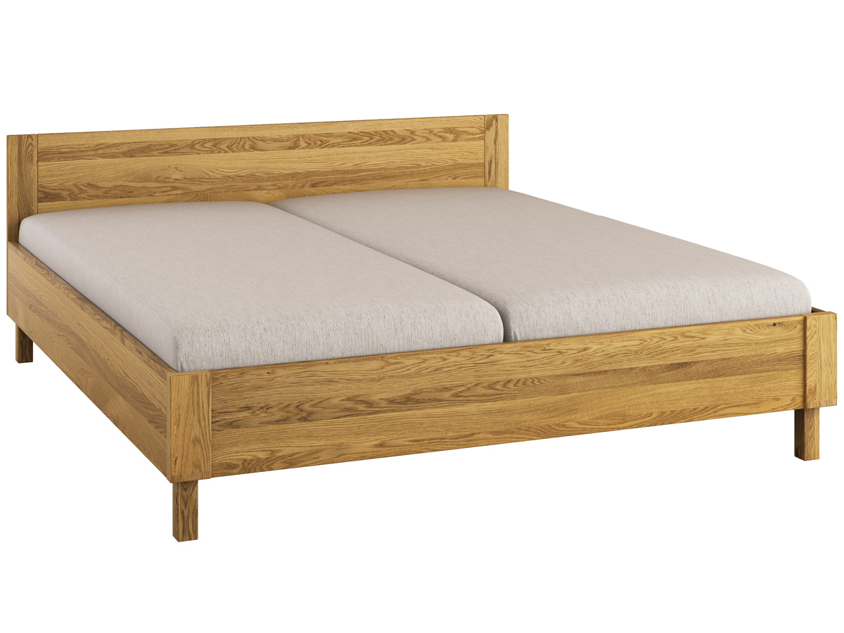 Eichenbett "Max" 180 x 200 cm – Eichenholz massiv, metallfrei