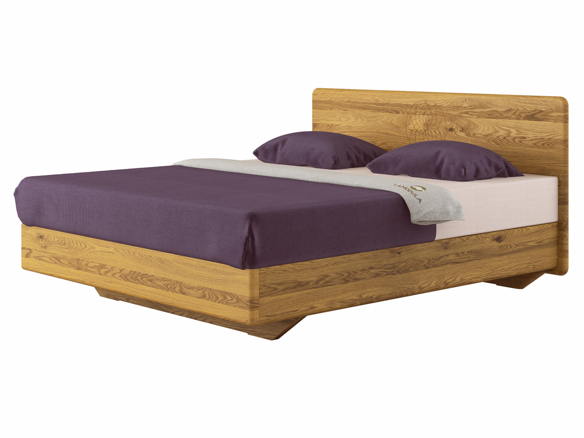 Eichenbett „Valentina“ Boxspring mit Gravur 180 x 200 cm