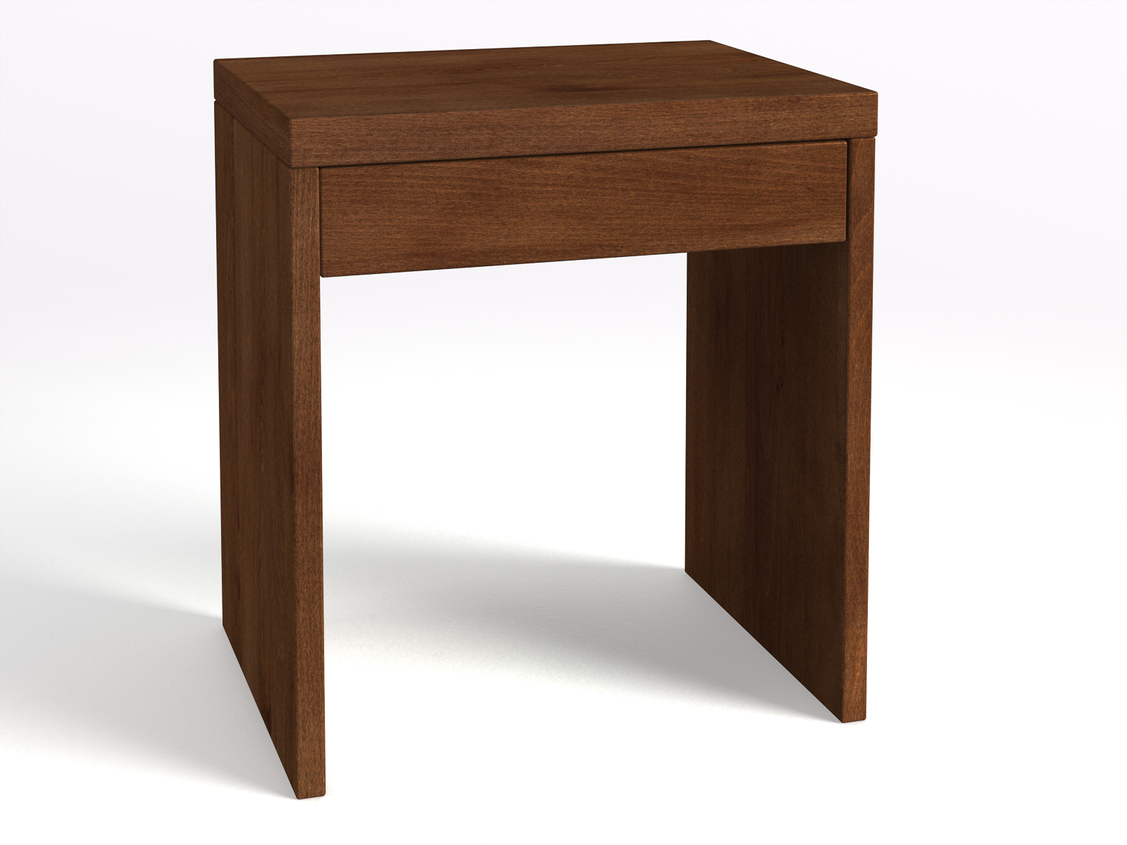 Nachttisch aus Kernbuche Dunkel „Emil“ mit Schublade in Boxspringhöhe