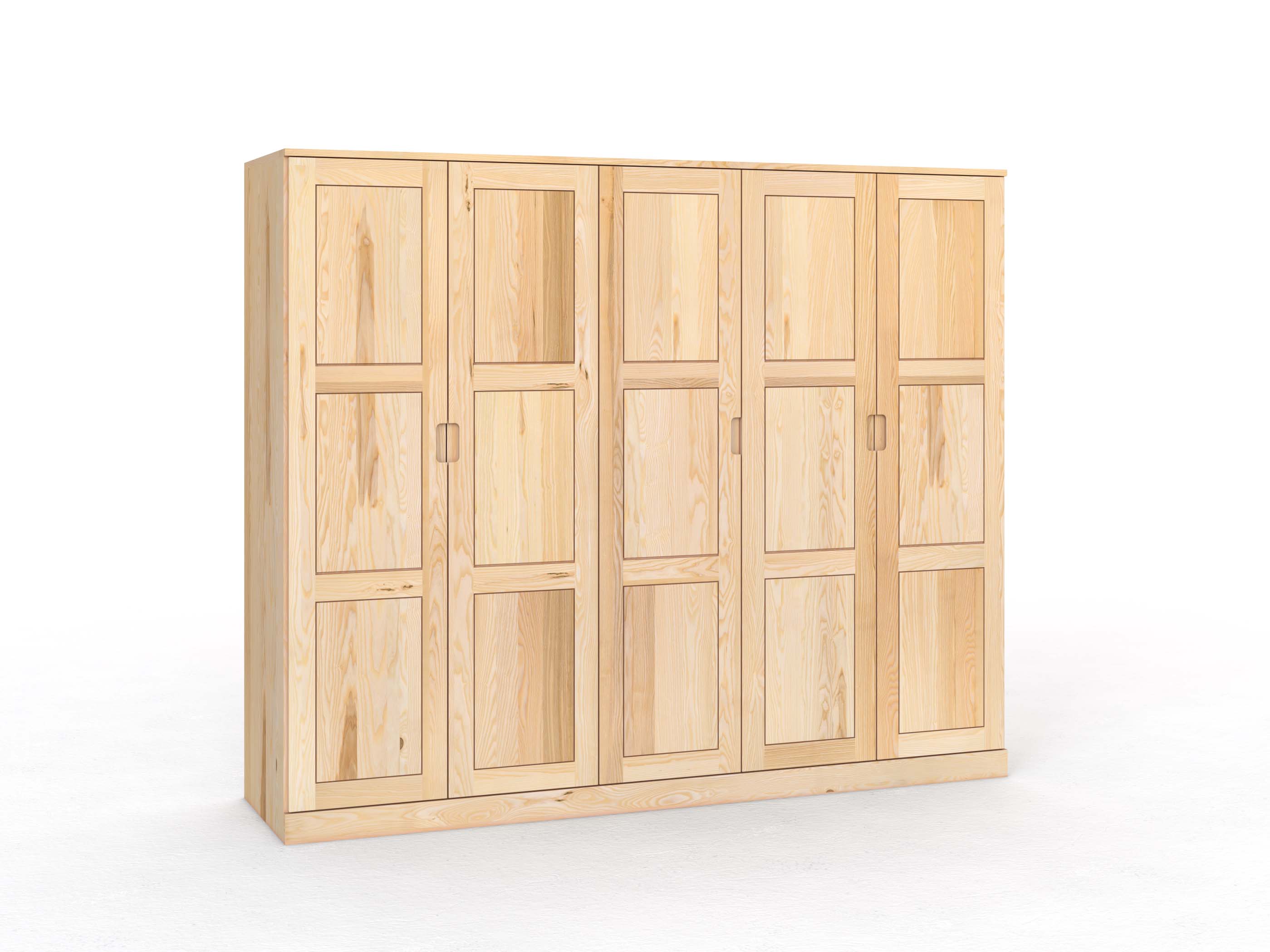 Eschenschrank „Enzian“, 5-türig, Höhe 210 cm, Griffleiste C („Lukas")