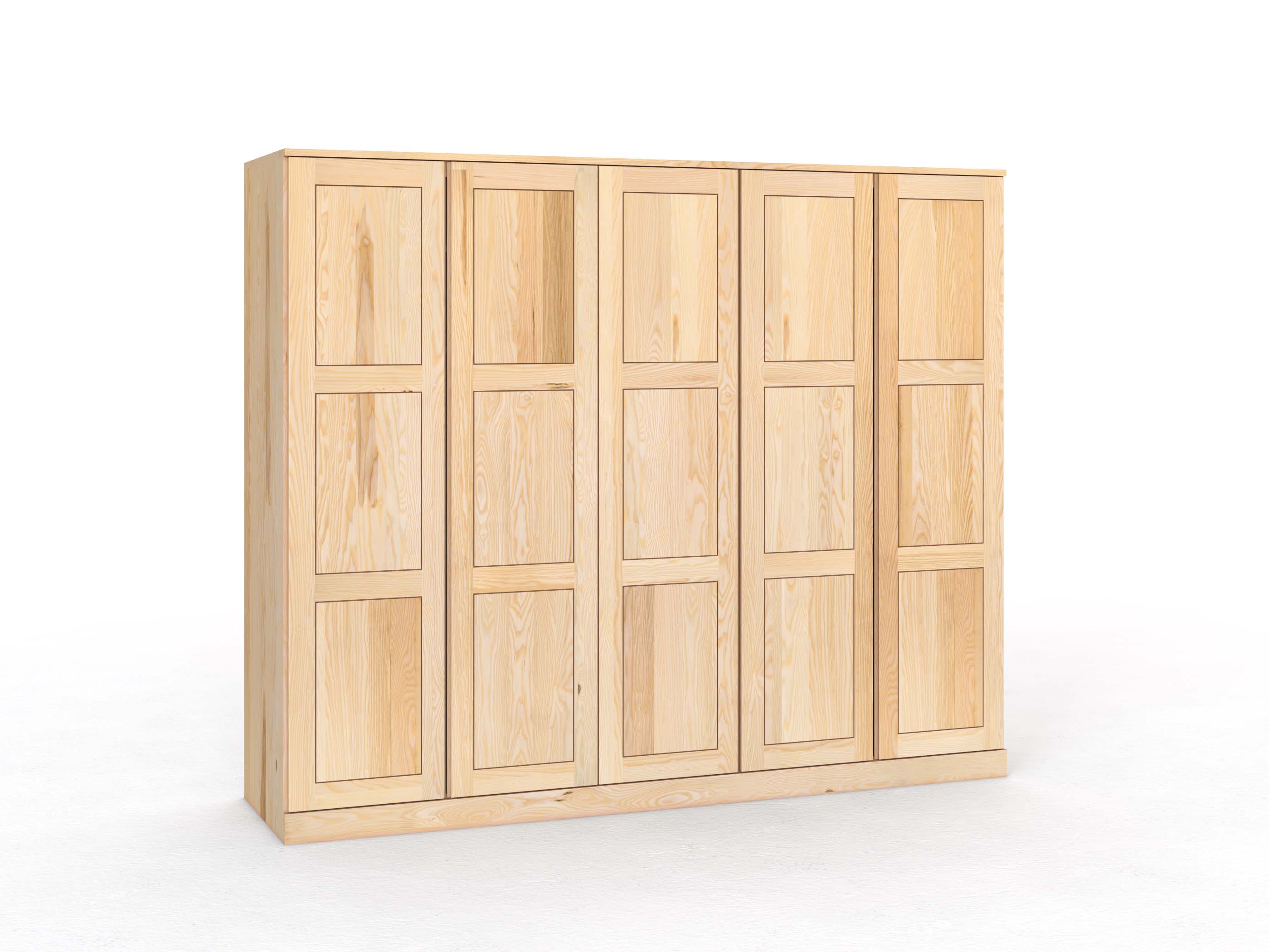 Eschenschrank „Enzian“, 5-türig, Höhe 210 cm, Griffleiste A („Patrizia")