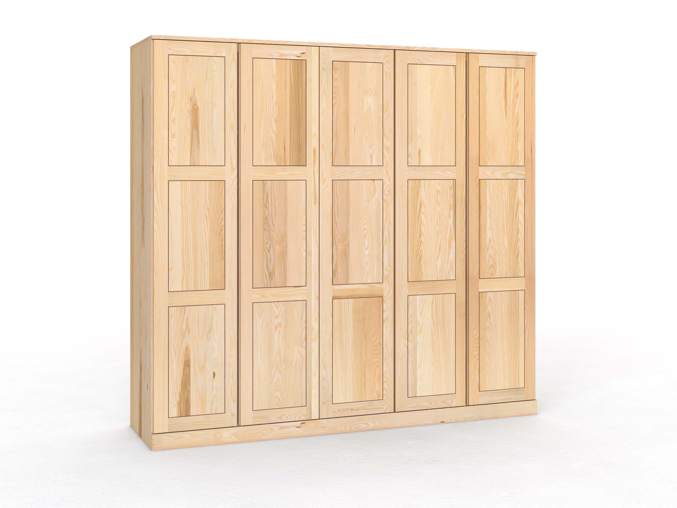 Eschenschrank „Enzian“, 5-türig, Höhe 235 cm, Griffleiste A („Patrizia")