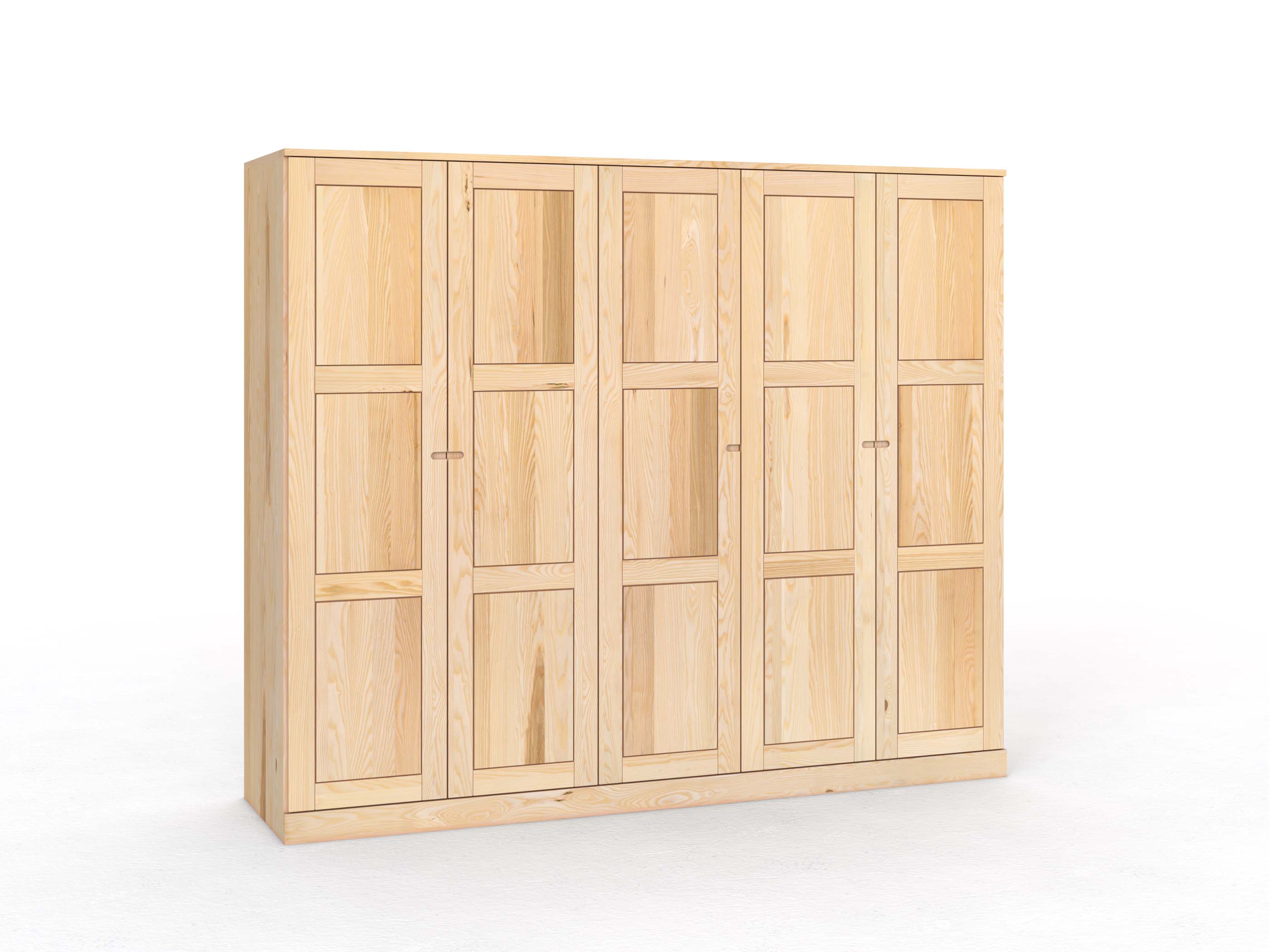 Eschenschrank „Enzian“, 5-türig, Höhe 210 cm, Griff Seite („Stefan")