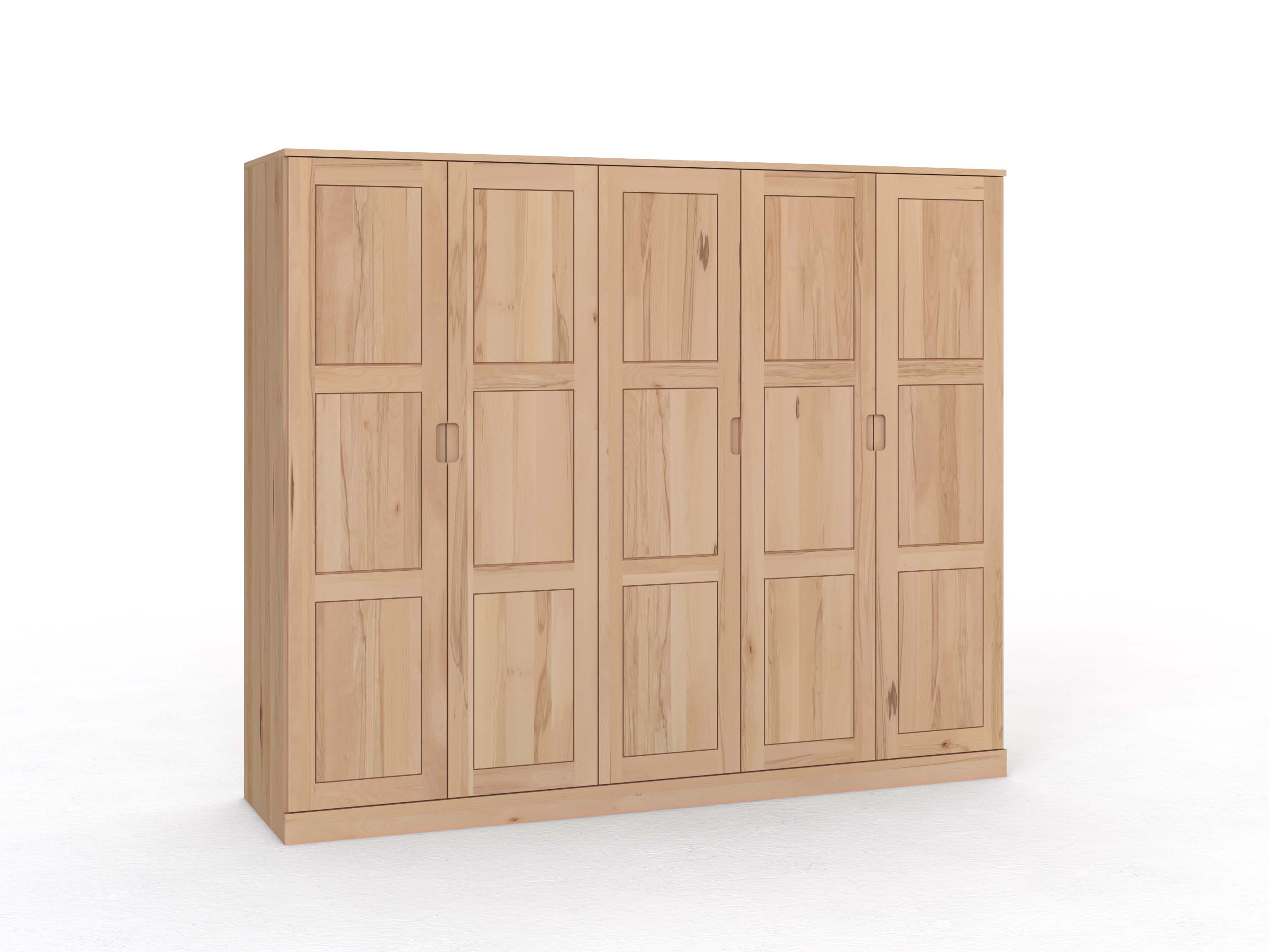 Buchenschrank „Enzian“, 5-türig, Höhe 210 cm, Griffleiste C („Lukas")