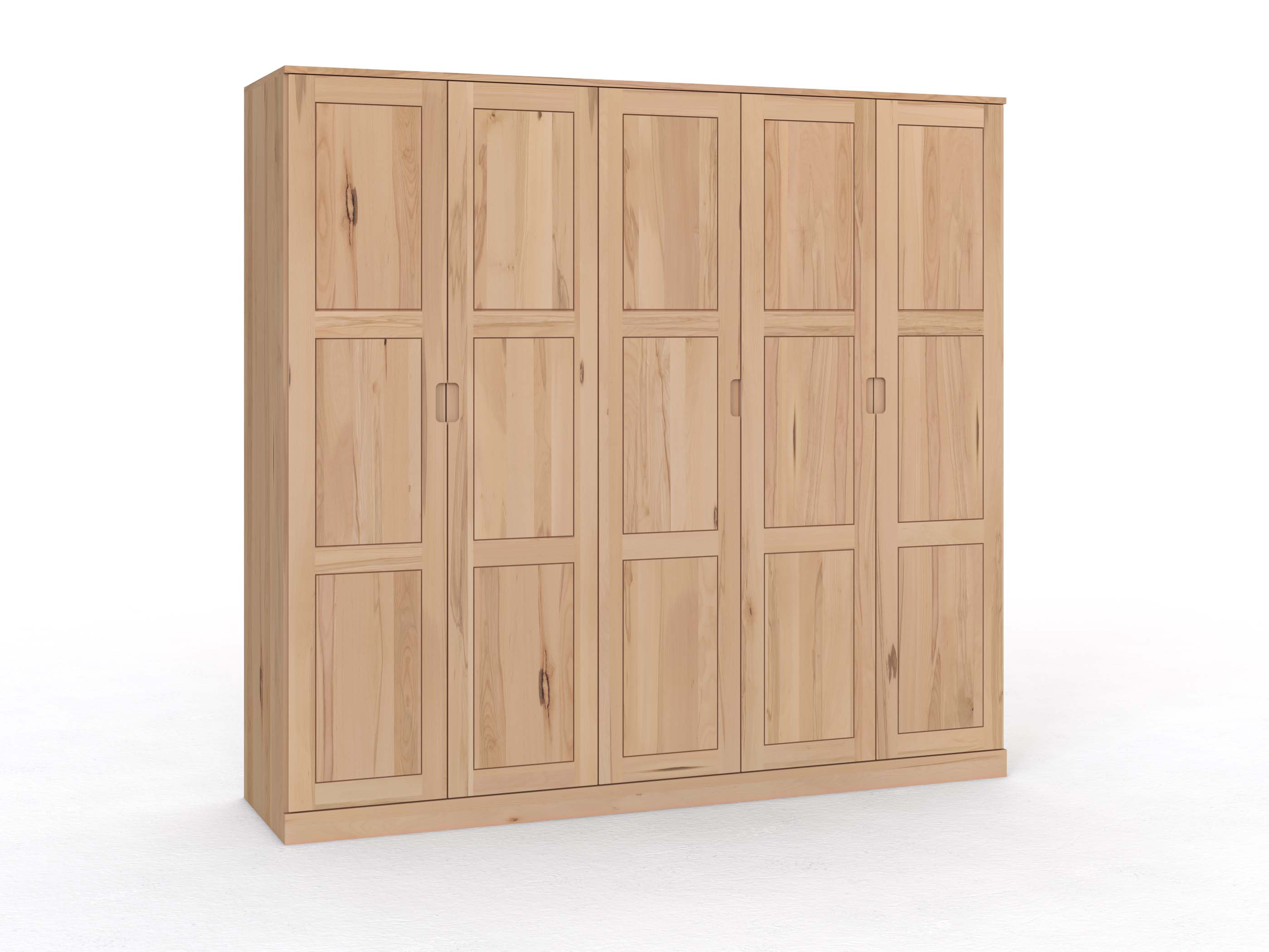 Buchenschrank „Enzian“, 5-türig, Höhe 235 cm, Griffleiste C („Lukas")