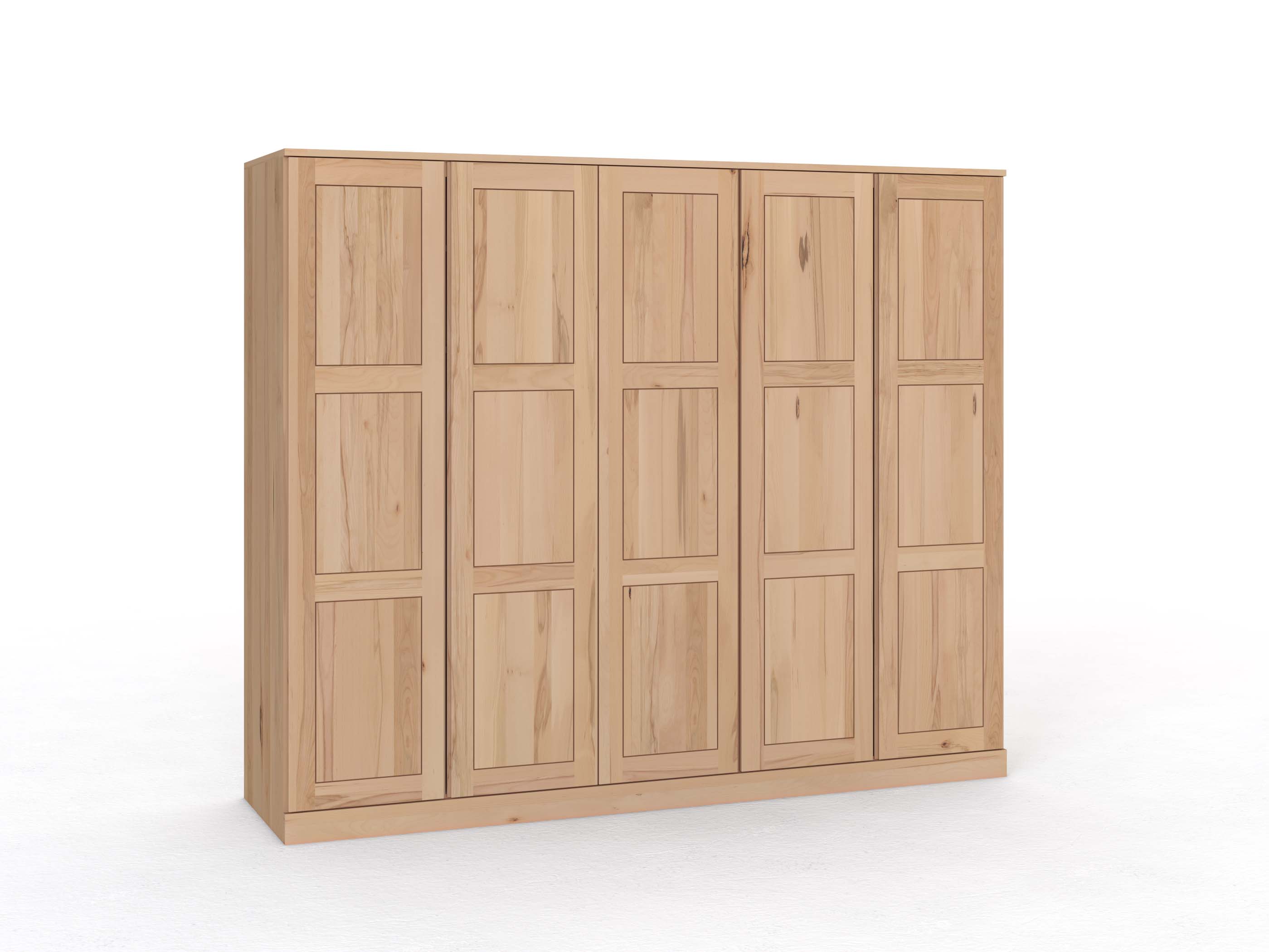 Buchenschrank „Enzian“, 5-türig, Höhe 210 cm, Griffleiste A („Patrizia")