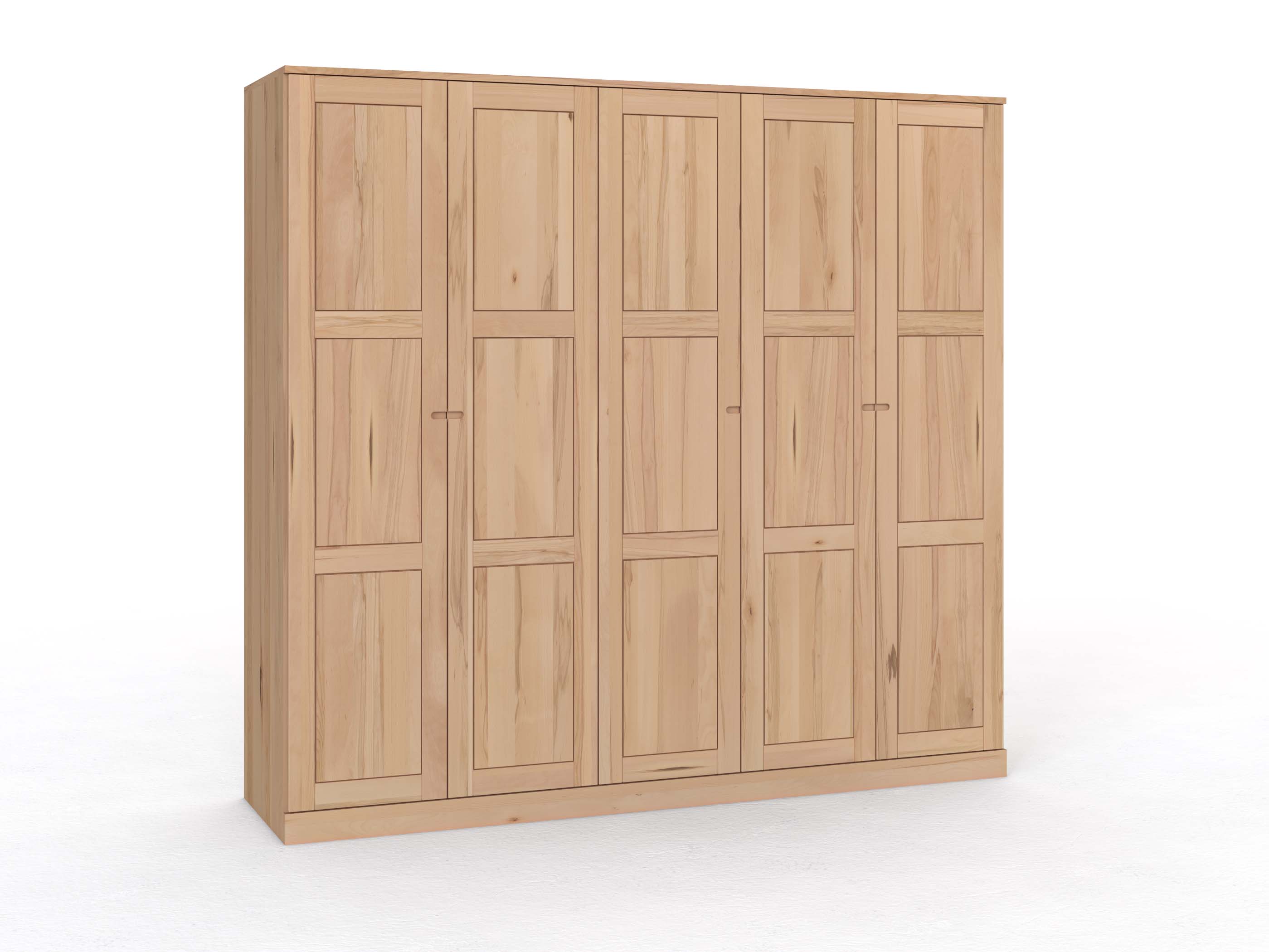 Buchenschrank „Enzian“, 5-türig, Höhe 235 cm, Griff Seite  („Stefan")