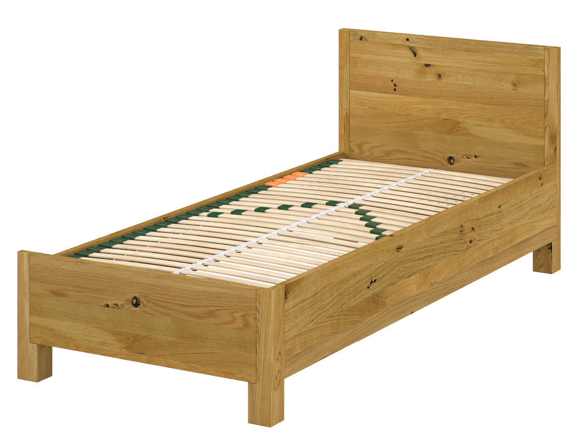 Rechtes Bett: Die rechte äußere Bettseite ist wie bei einem klassischen Bett ausgeführt, die innere Bettseite ist nicht so hoch. 