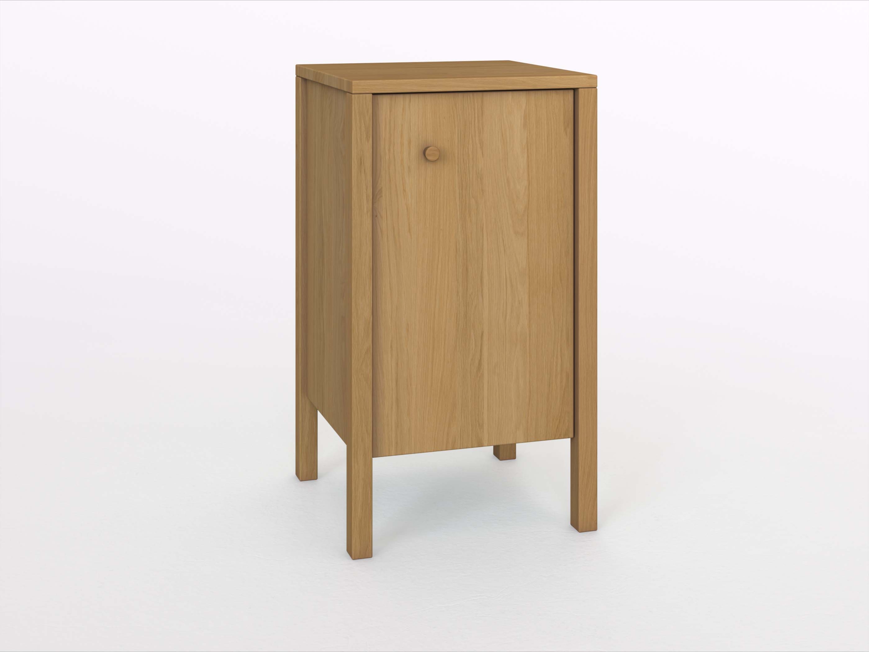 Eichenkommode Hell „Gustav“ 50 cm mit Tür und Griff: Kasper. Tür öffnet nach rechts