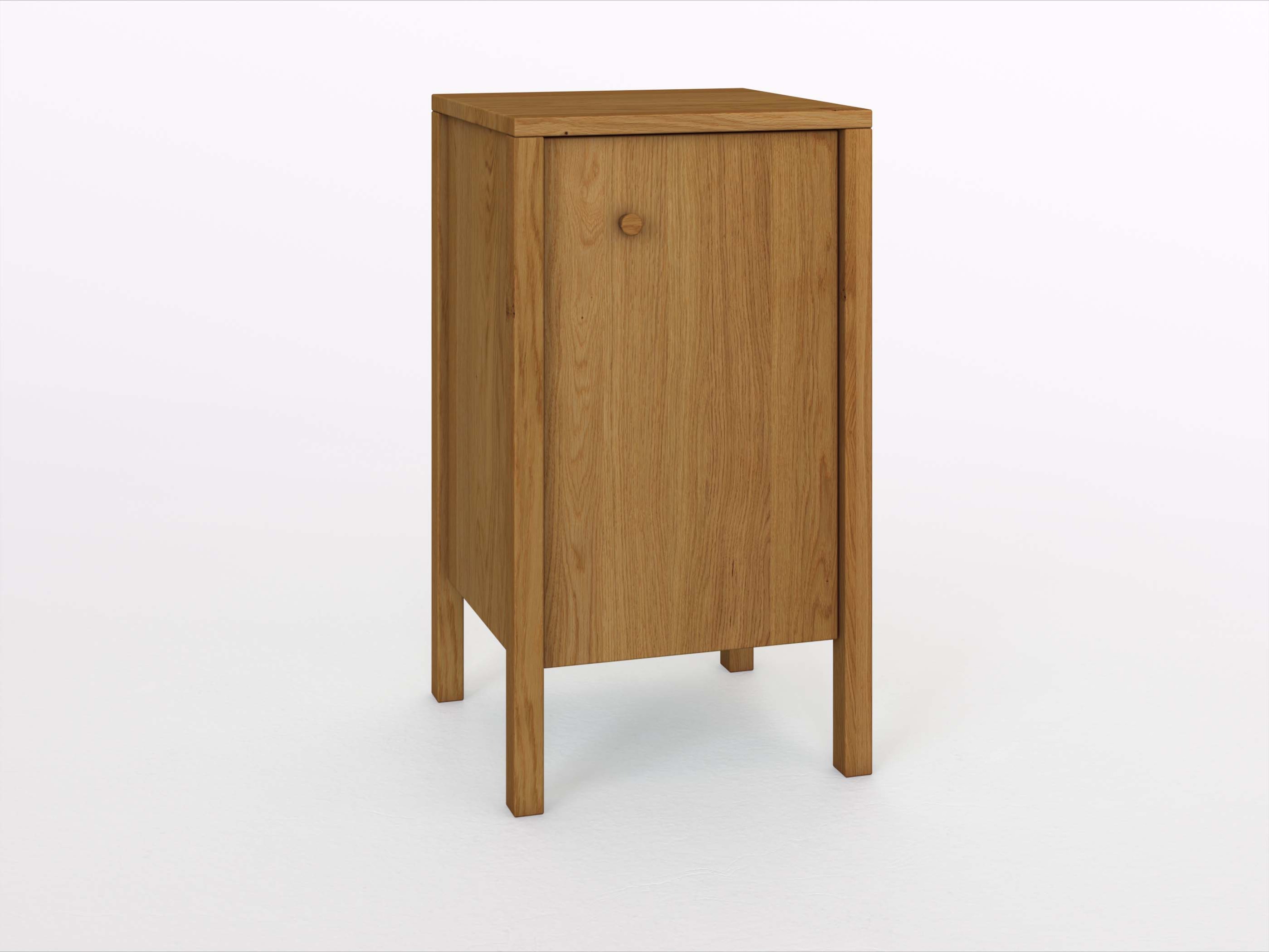 Eichenkommode „Gustav“ 50 cm mit Tür und Griff: Kasper. Tür öffnet nach rechts