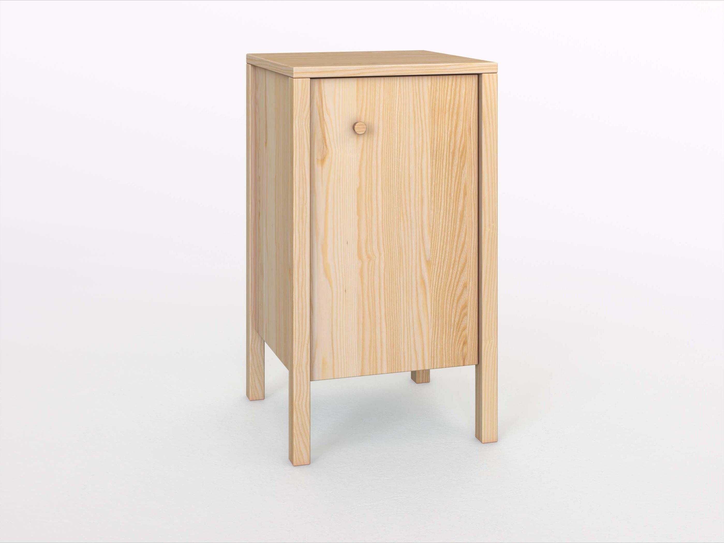 Eschenkommode „Gustav“ 50 cm mit Tür und Griff: Kasper. Tür öffnet nach rechts