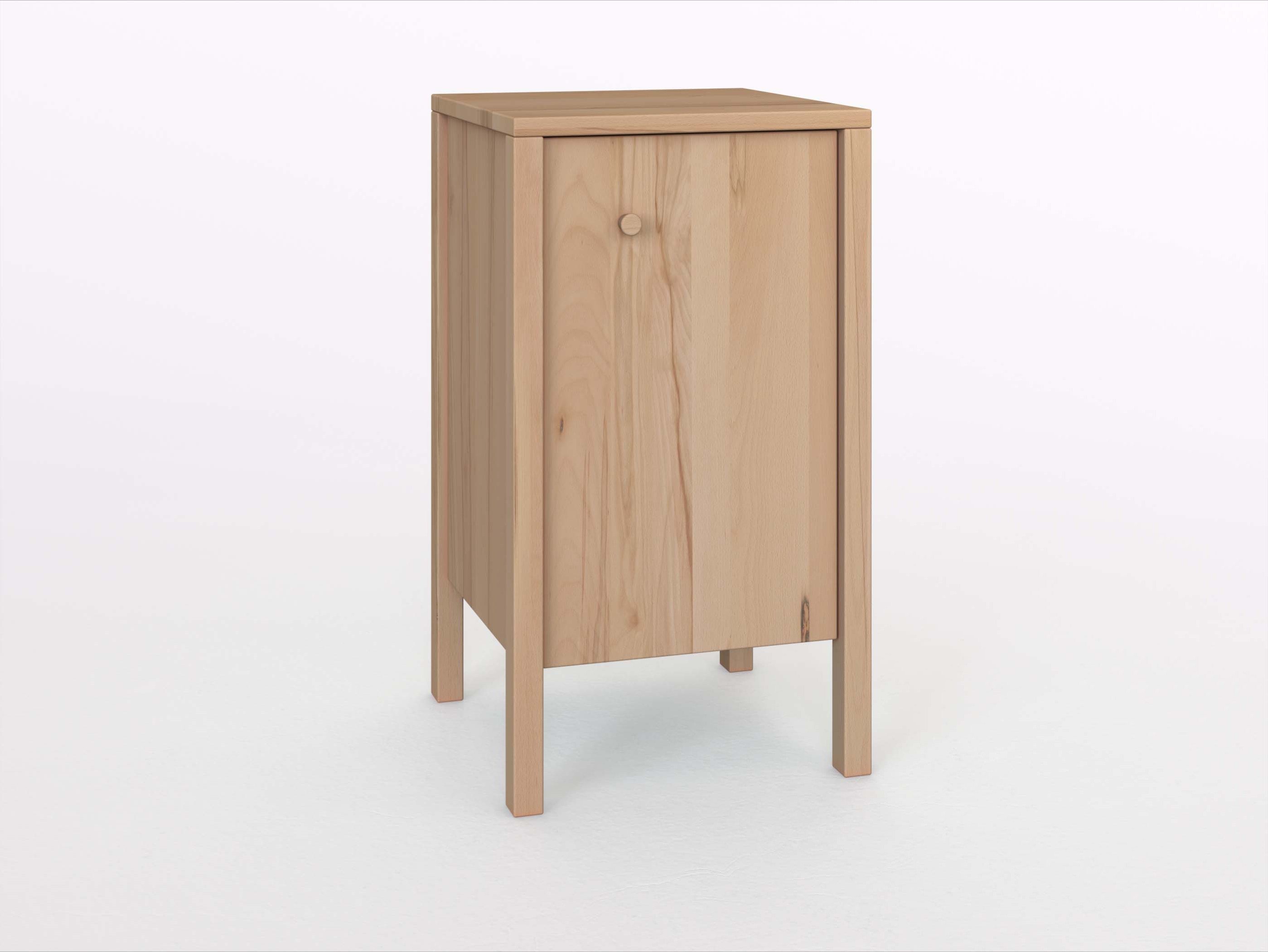 Buchenkommode „Gustav“ 50 cm mit Tür und Griff: Kasper. Tür öffnet nach rechts