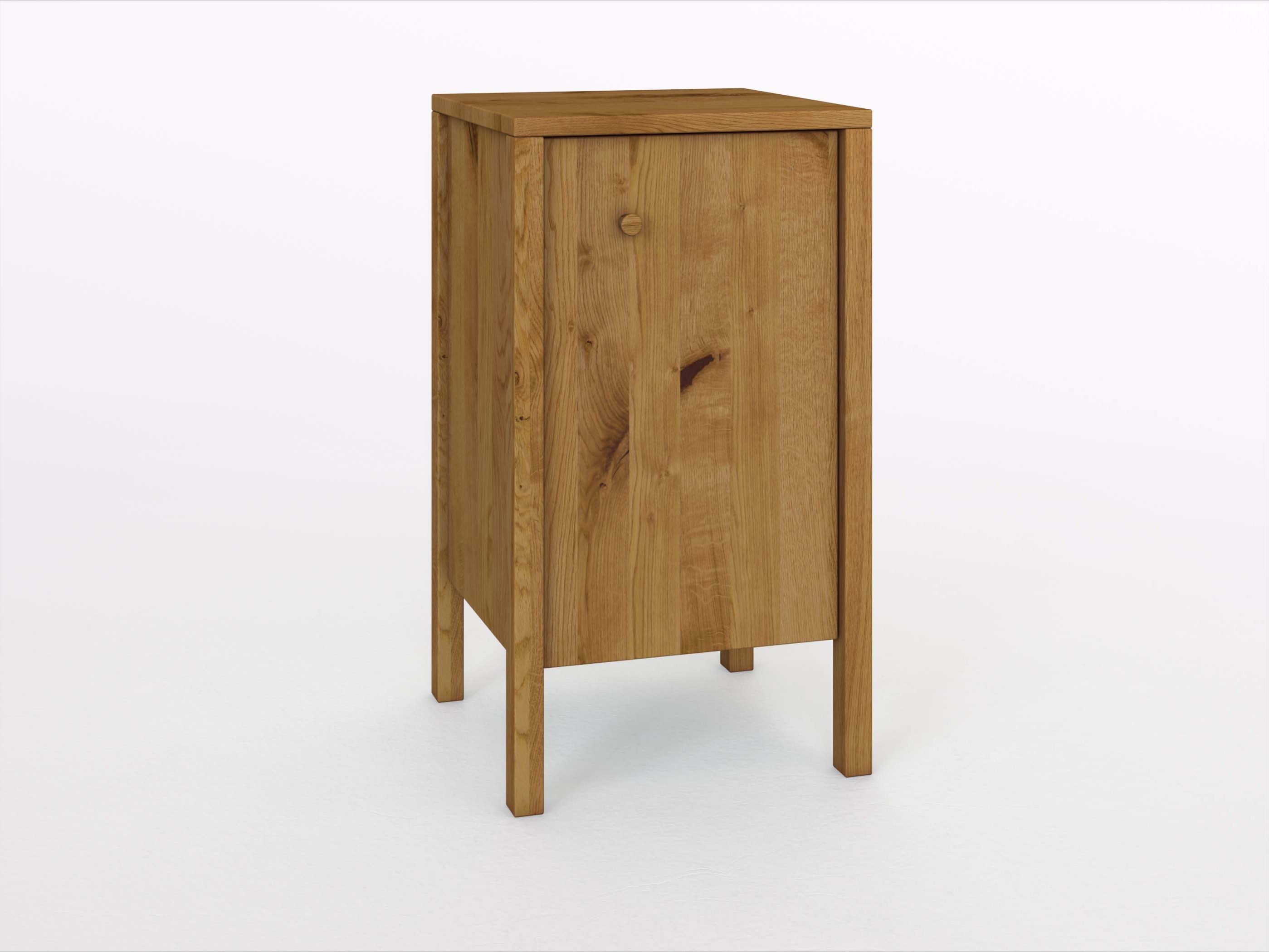 Wildeichenkommode „Gustav“ 50 cm mit Tür und Griff: Kasper. Tür öffnet nach rechts