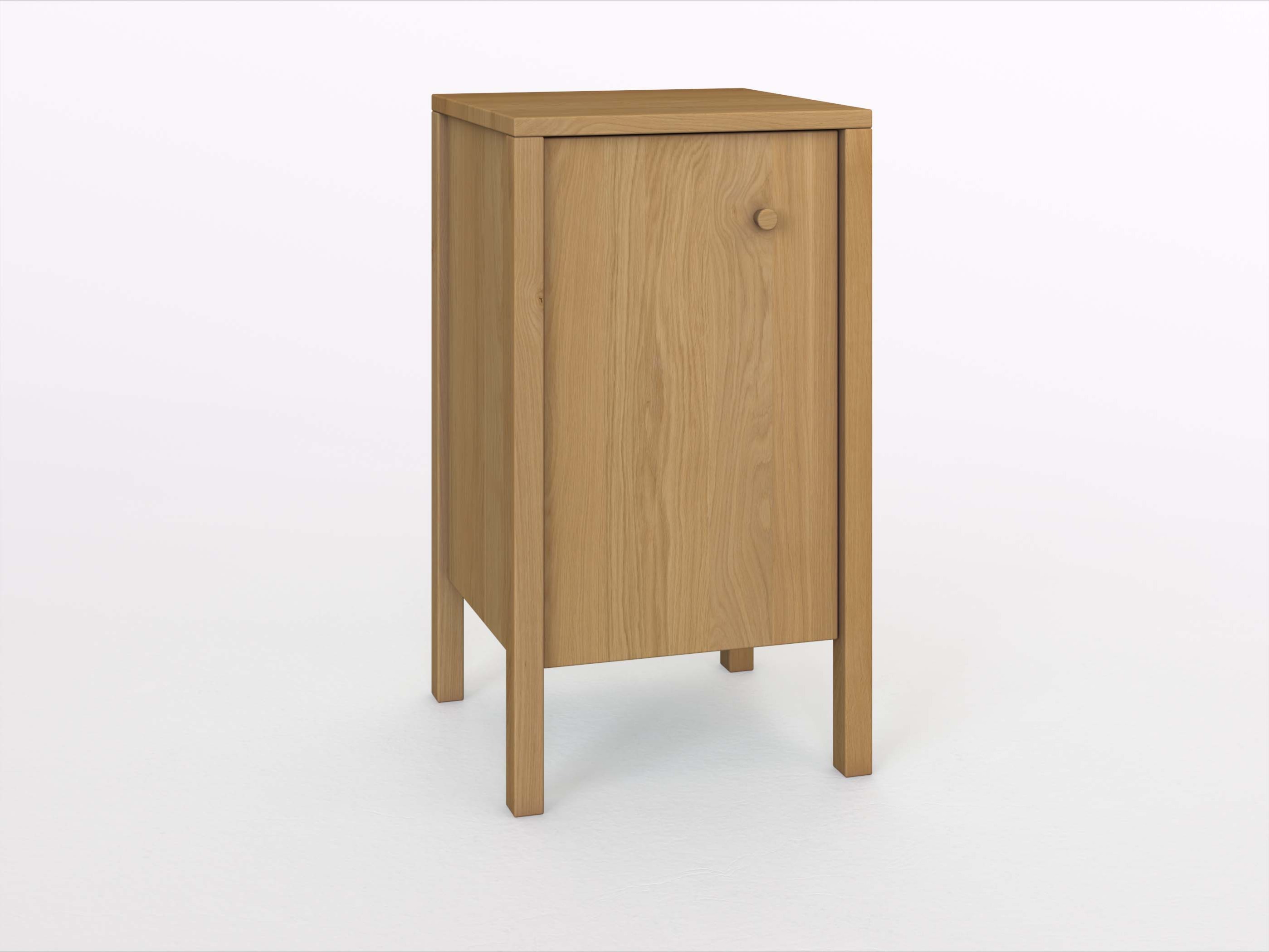 Eichenkommode Hell „Gustav“ 50 cm mit Tür und Griff: Kasper. Tür öffnet nach links
