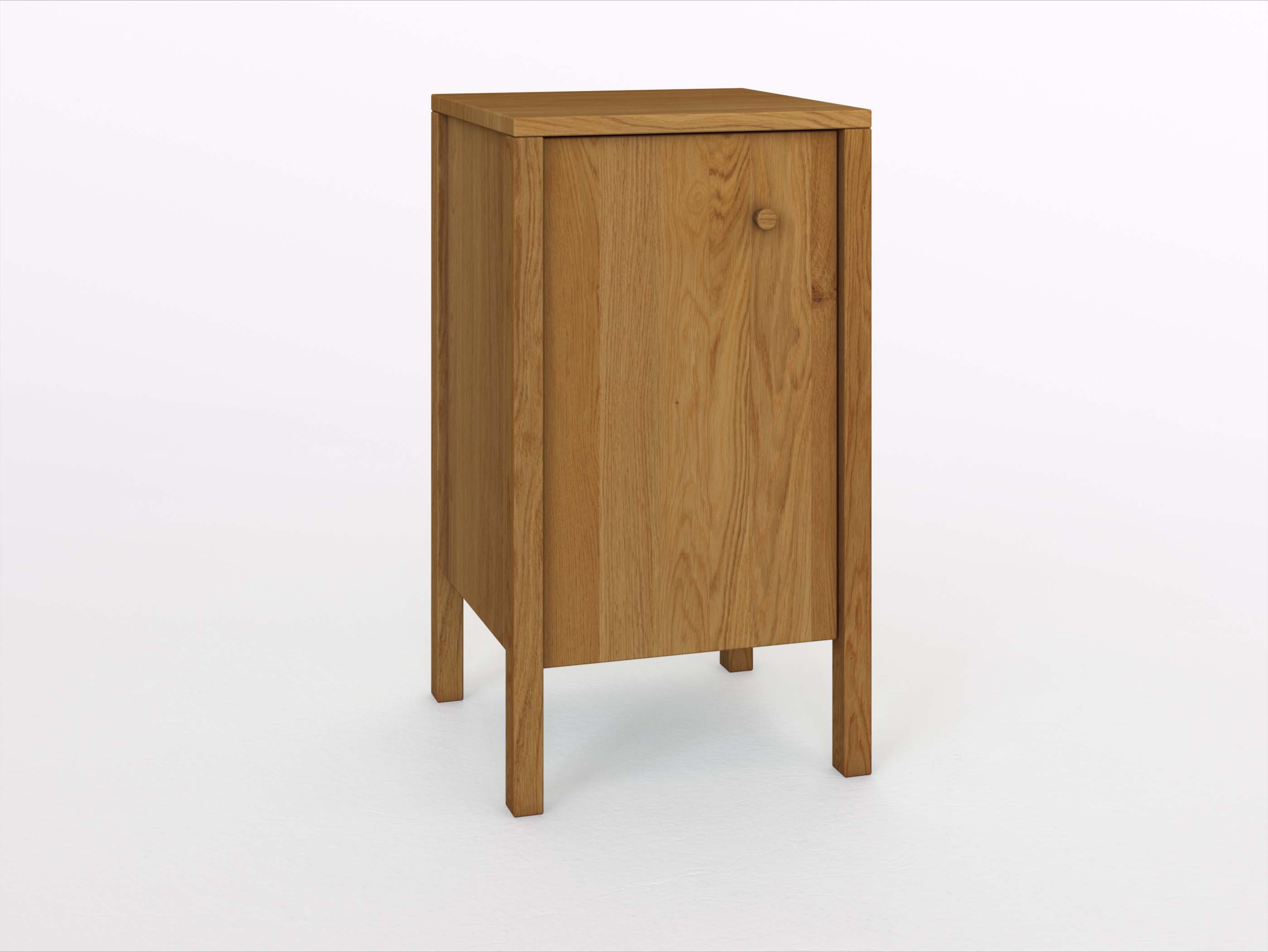 Eichenkommode „Gustav“ 50 cm mit Tür und Griff: Kasper. Tür öffnet nach links