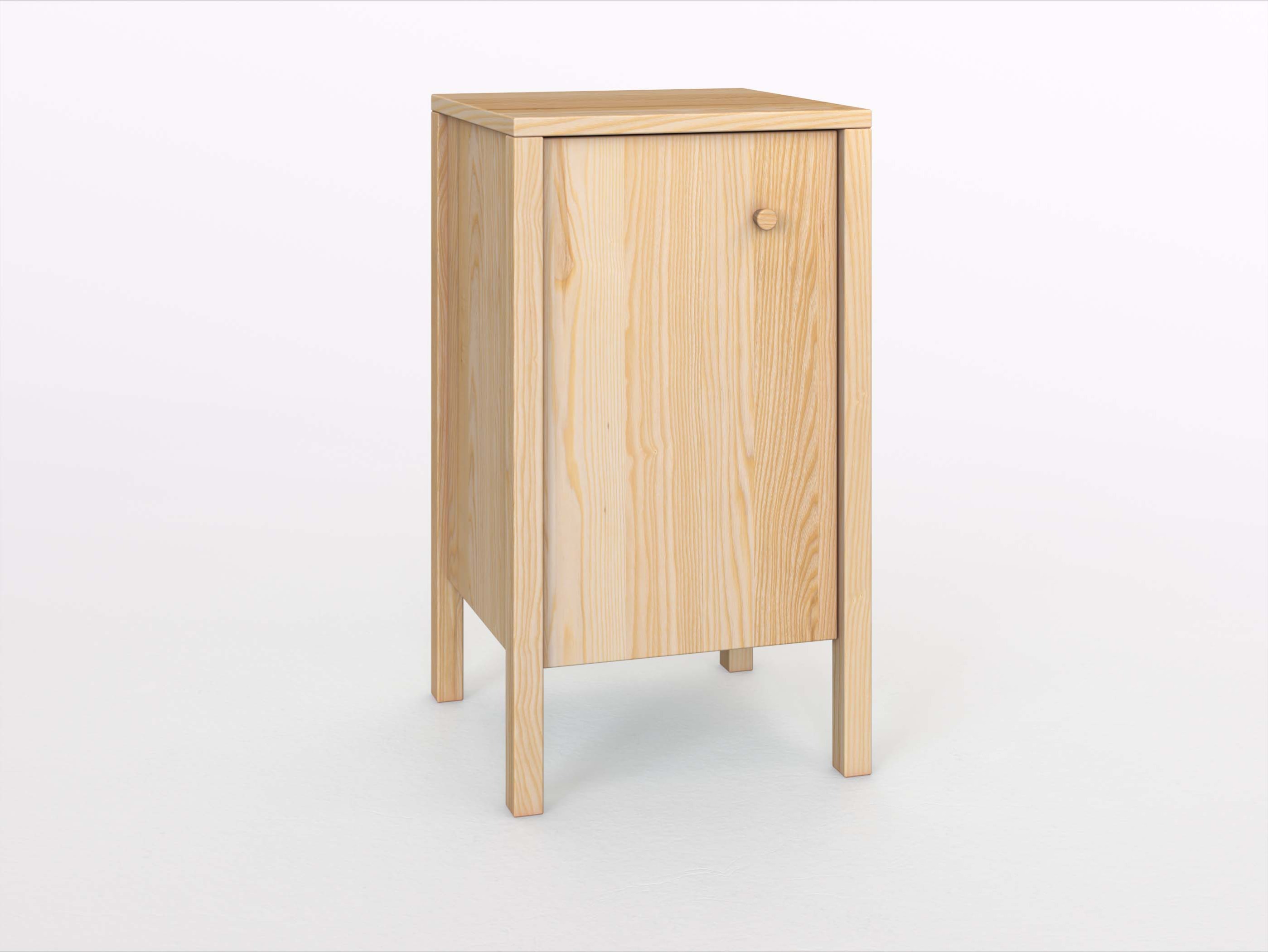 Eschenkommode „Gustav“ 50 cm mit Tür und Griff: Kasper. Tür öffnet nach links