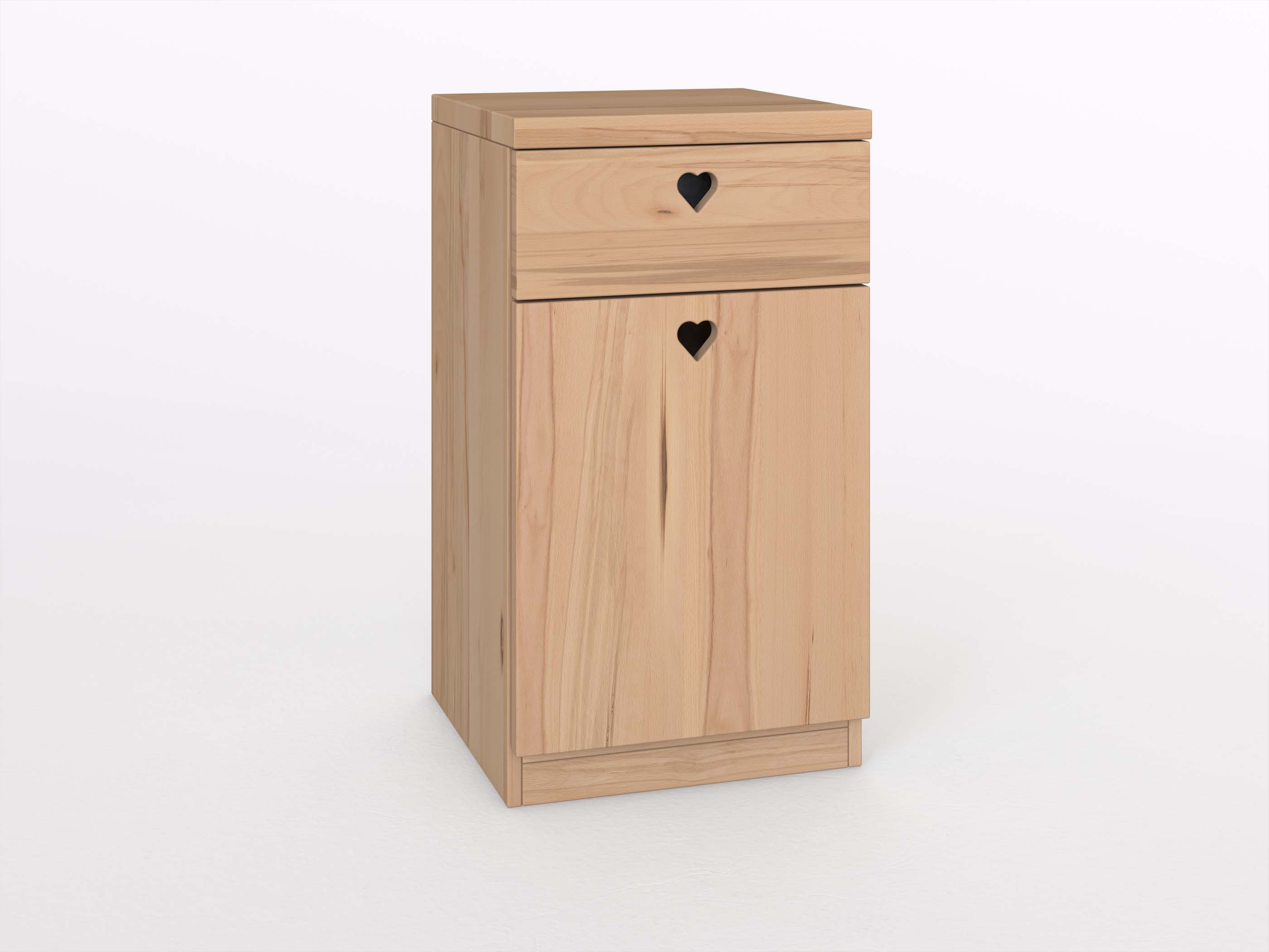 Buchenkommode „Heidi“ mit 1 Lade und 1 Tür