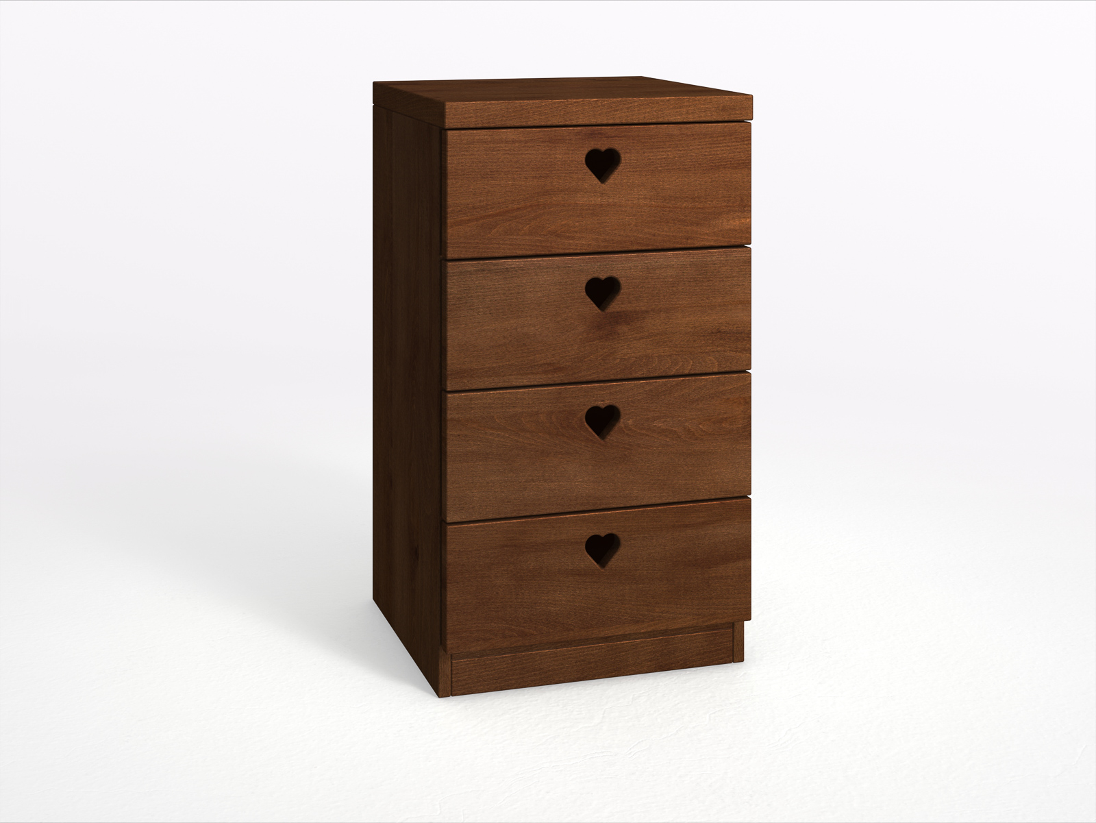 Buchenkommode Dunkel „Heidi“ mit 4 Laden