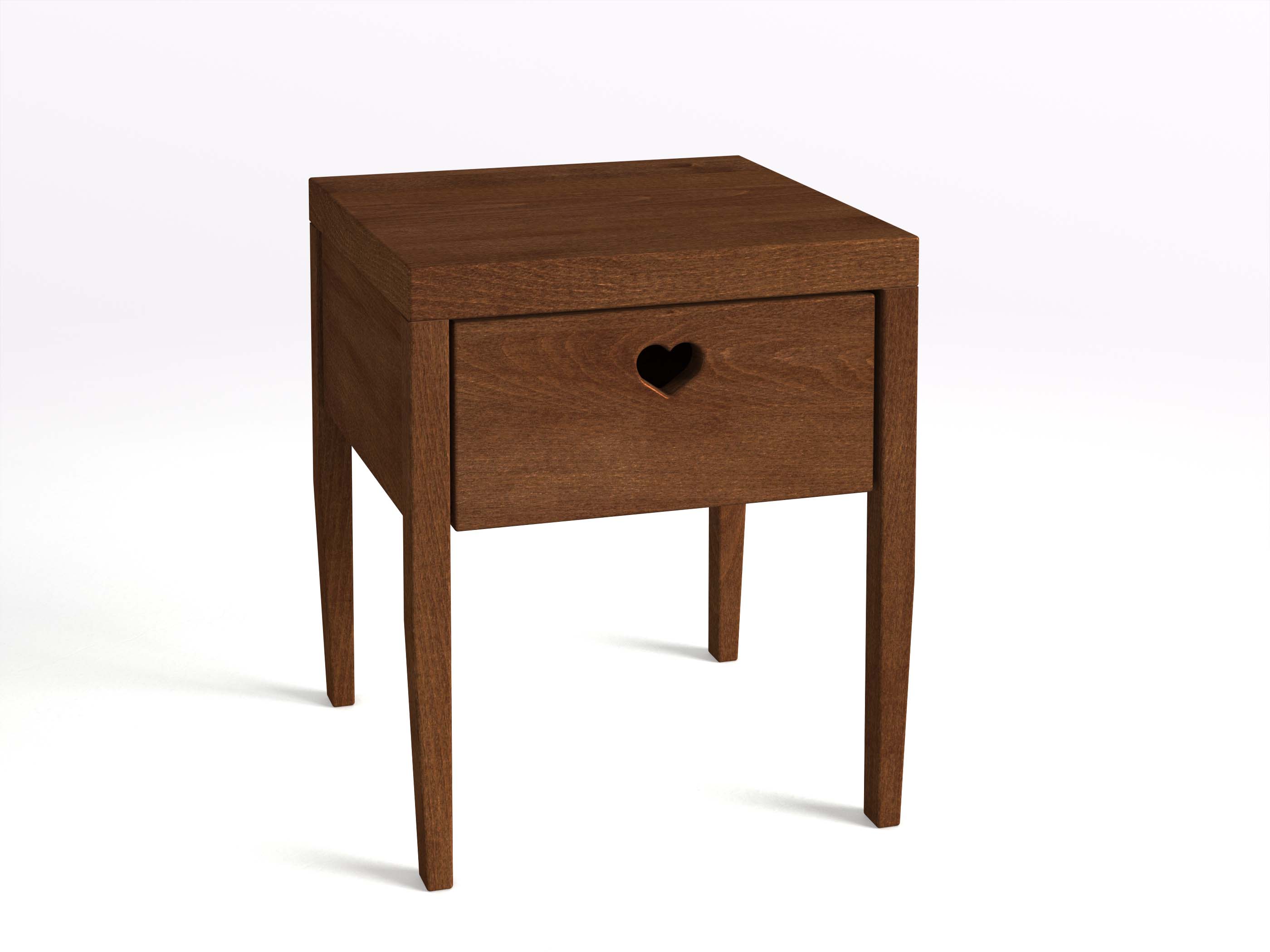 Nachtkästchen „Heidi“ aus Buche Dunkel in Komforthöhe