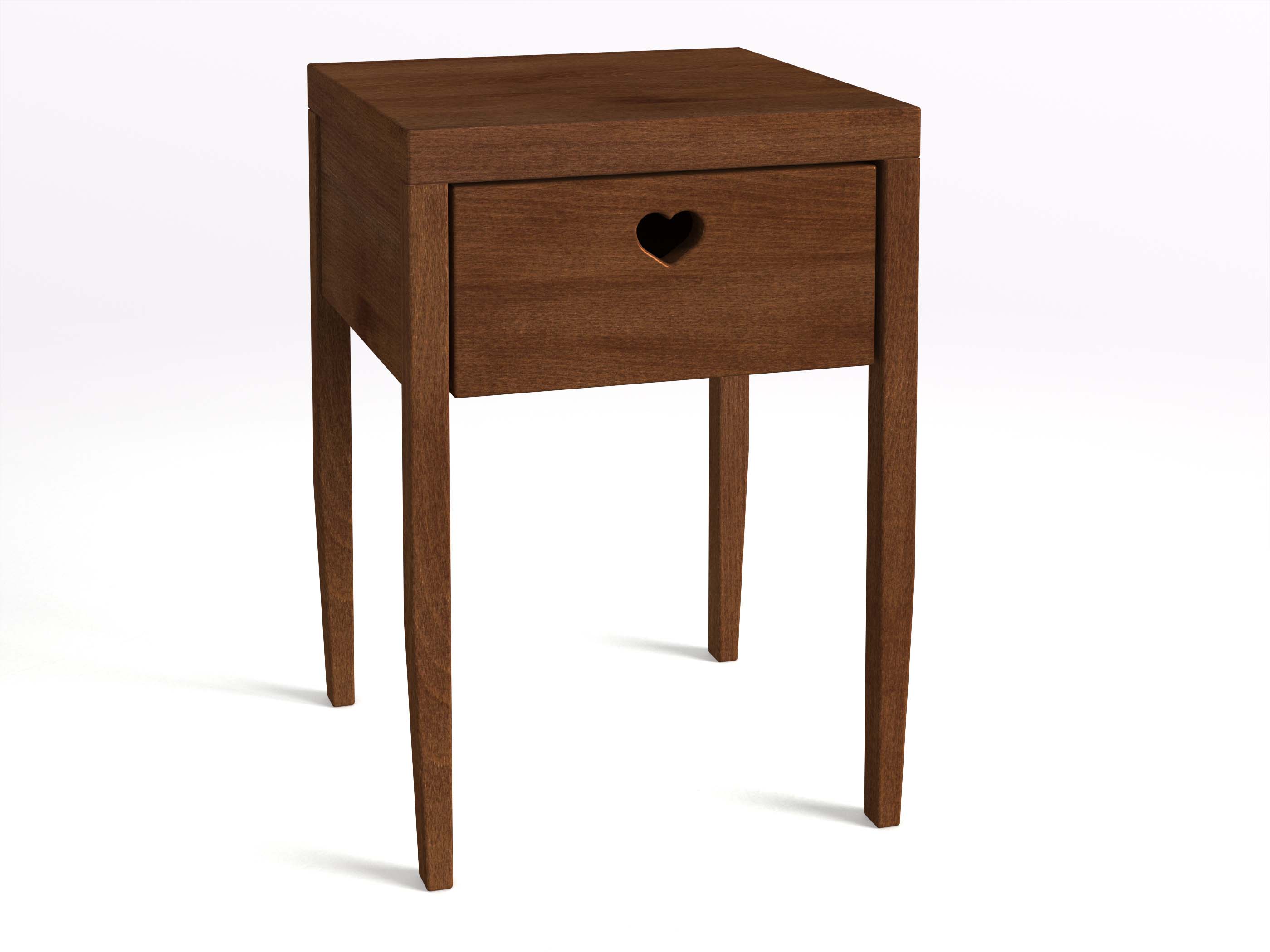 Nachtkästchen „Heidi“ aus Buche Dunkel in Boxspringhöhe