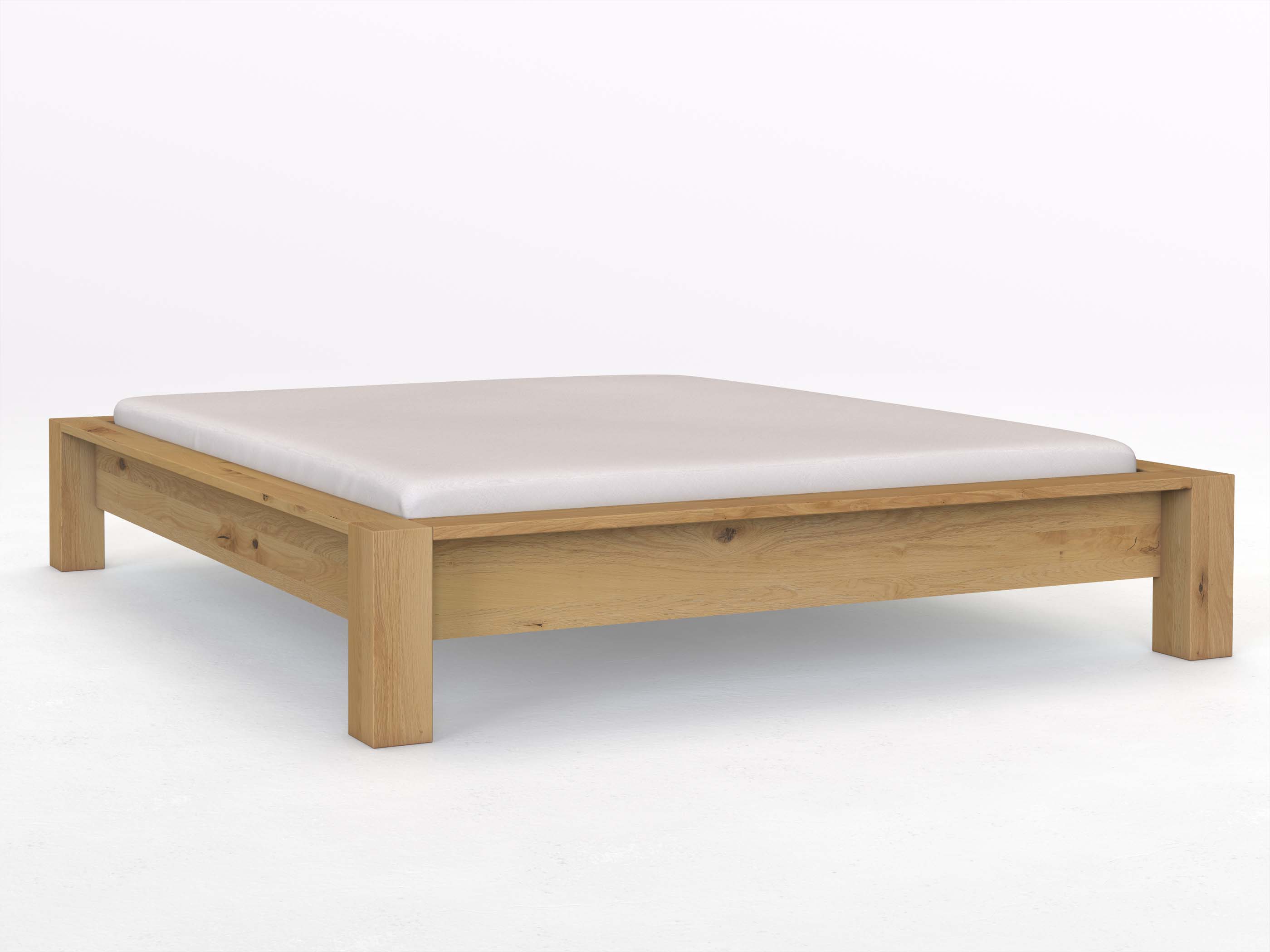 Bett „Ina“ aus Wildeiche Hell in 180 x 200 cm