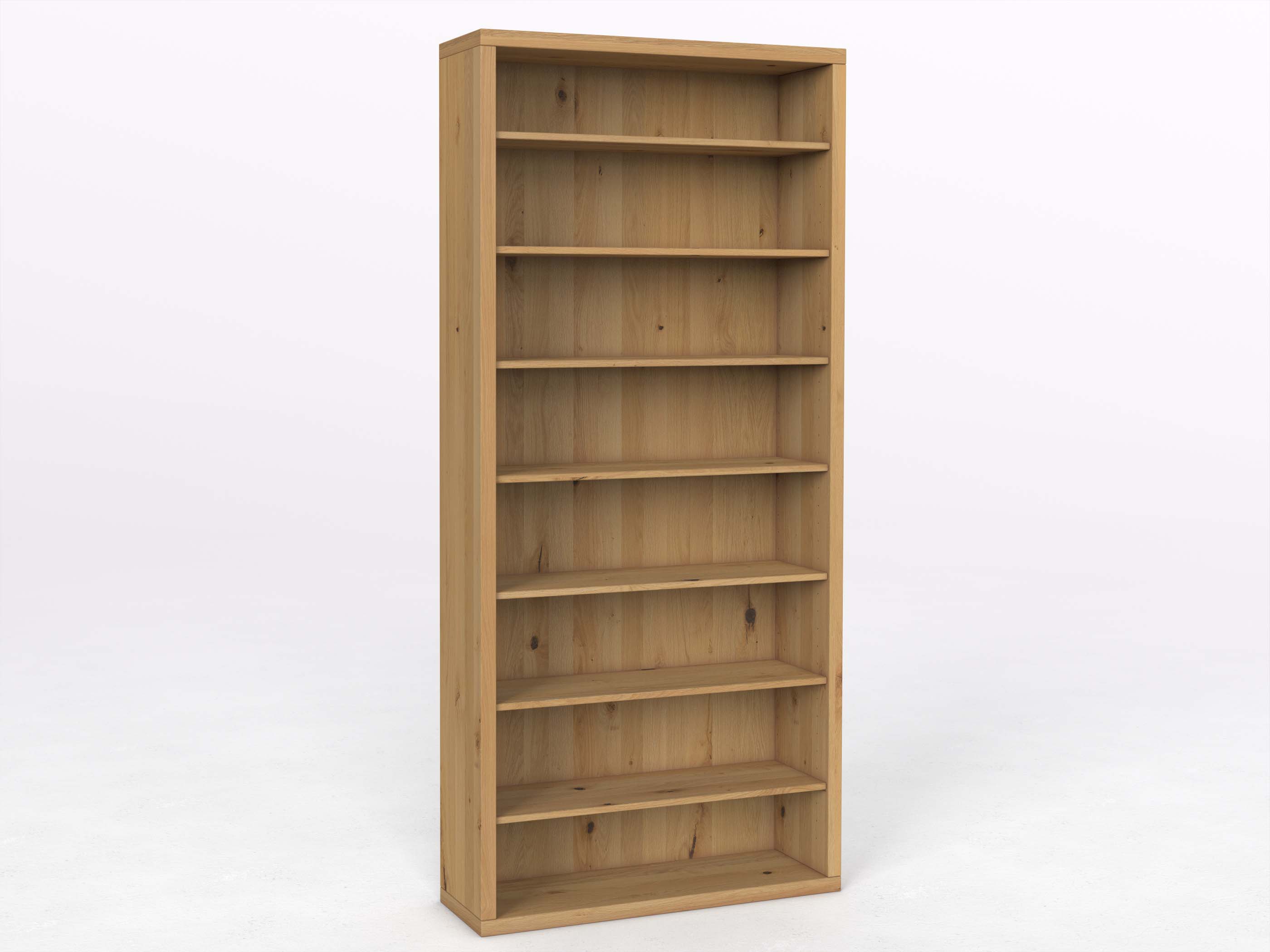 Wildeichenregal Hell „Ingrid“ 100 cm, Höhe 218 cm