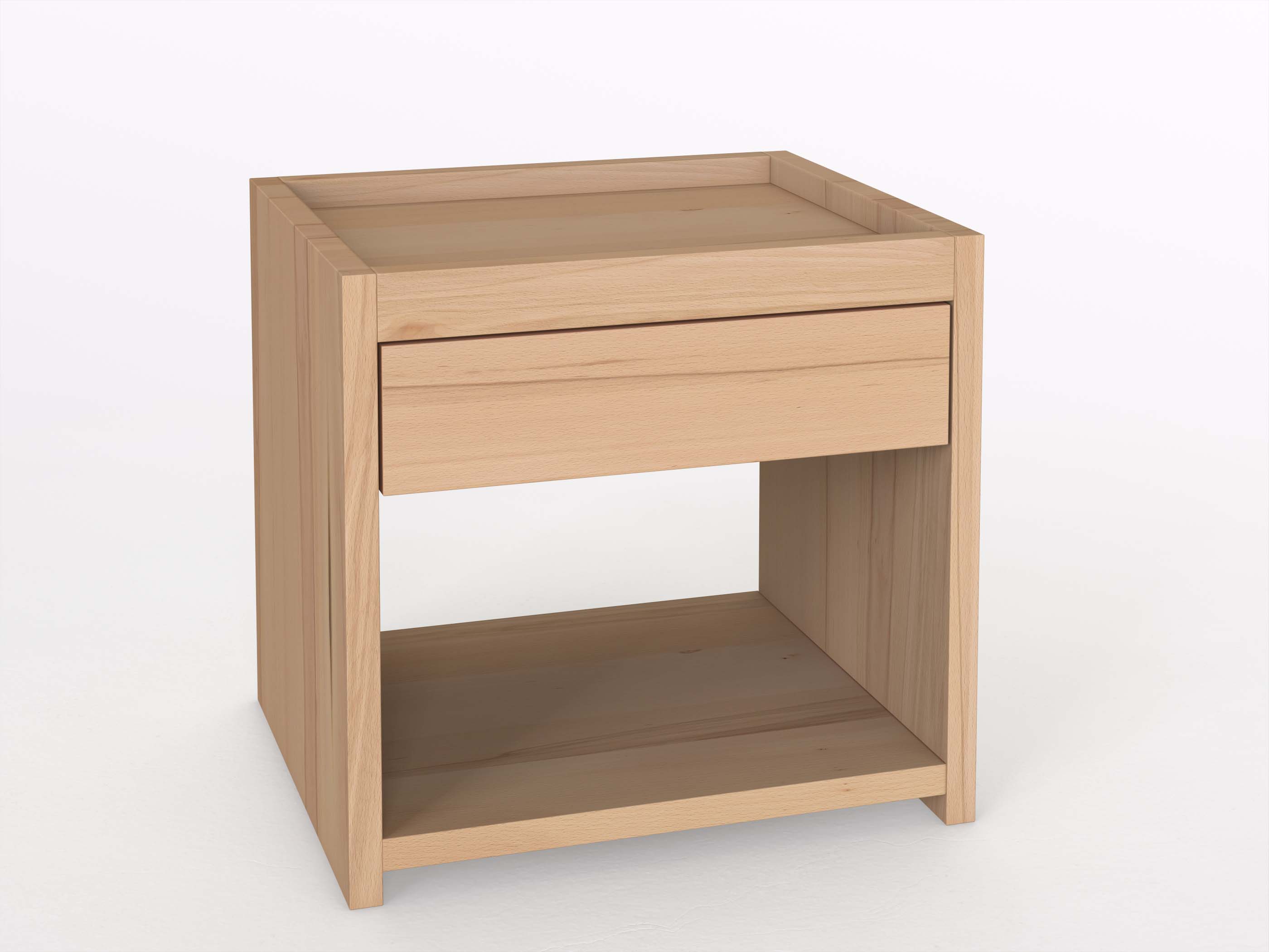 Nachttisch „Johann“ aus Kernbuche in Komforthöhe