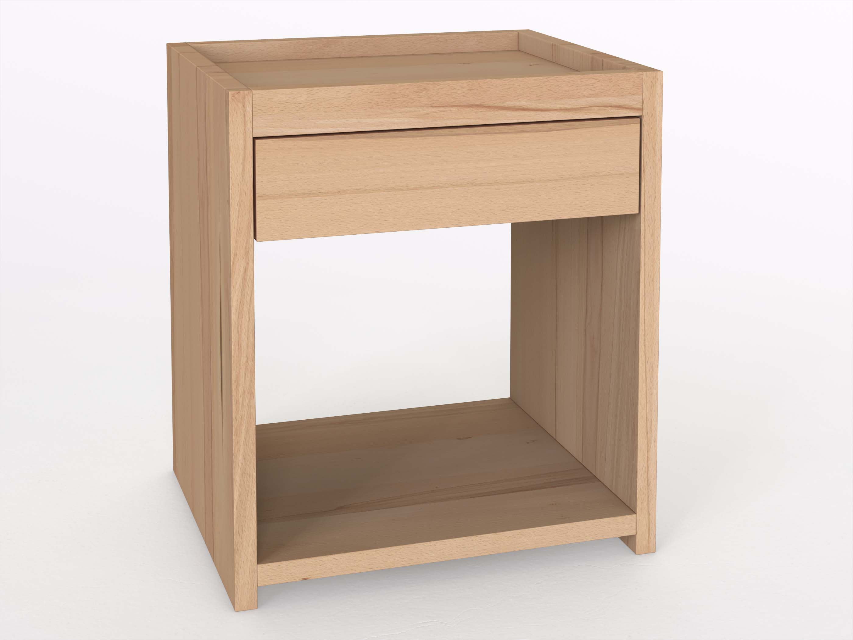 Nachttisch „Johann“ aus Kernbuche in Boxspringhöhe