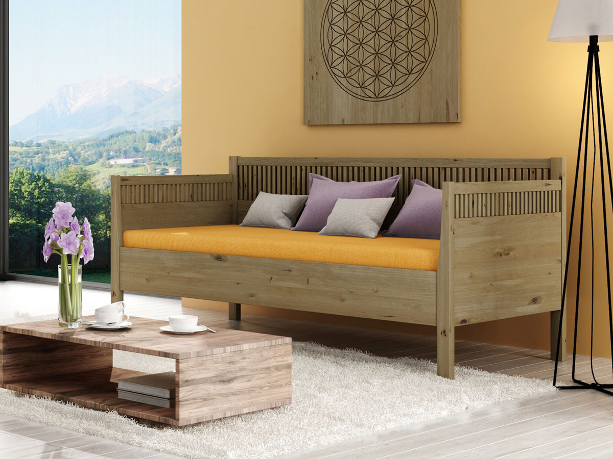 Zimmer mit Wildeichen-Schlafsofa "Julia" 90 x 200 cm